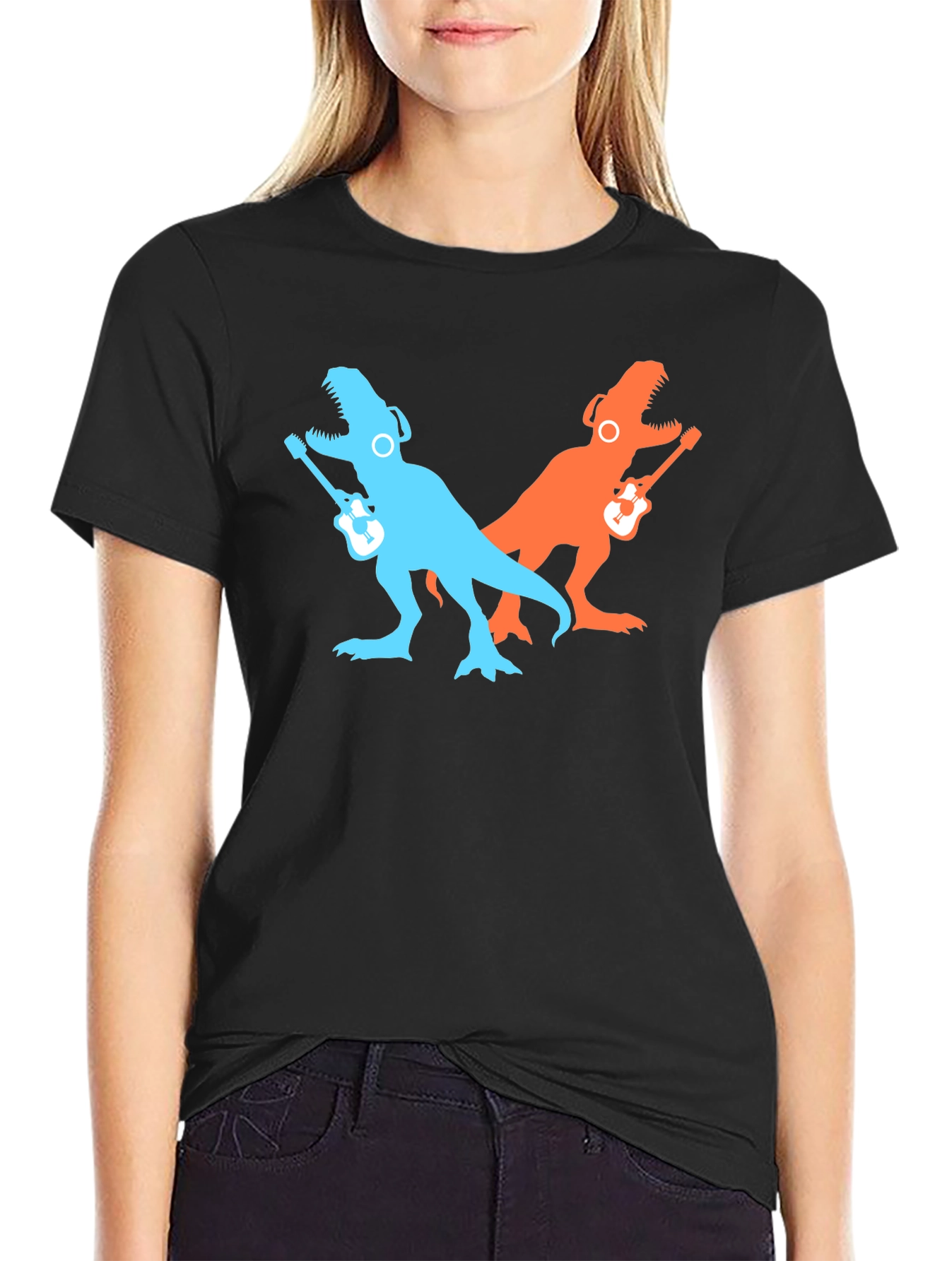 Dino Guitarist Black T-Shirt