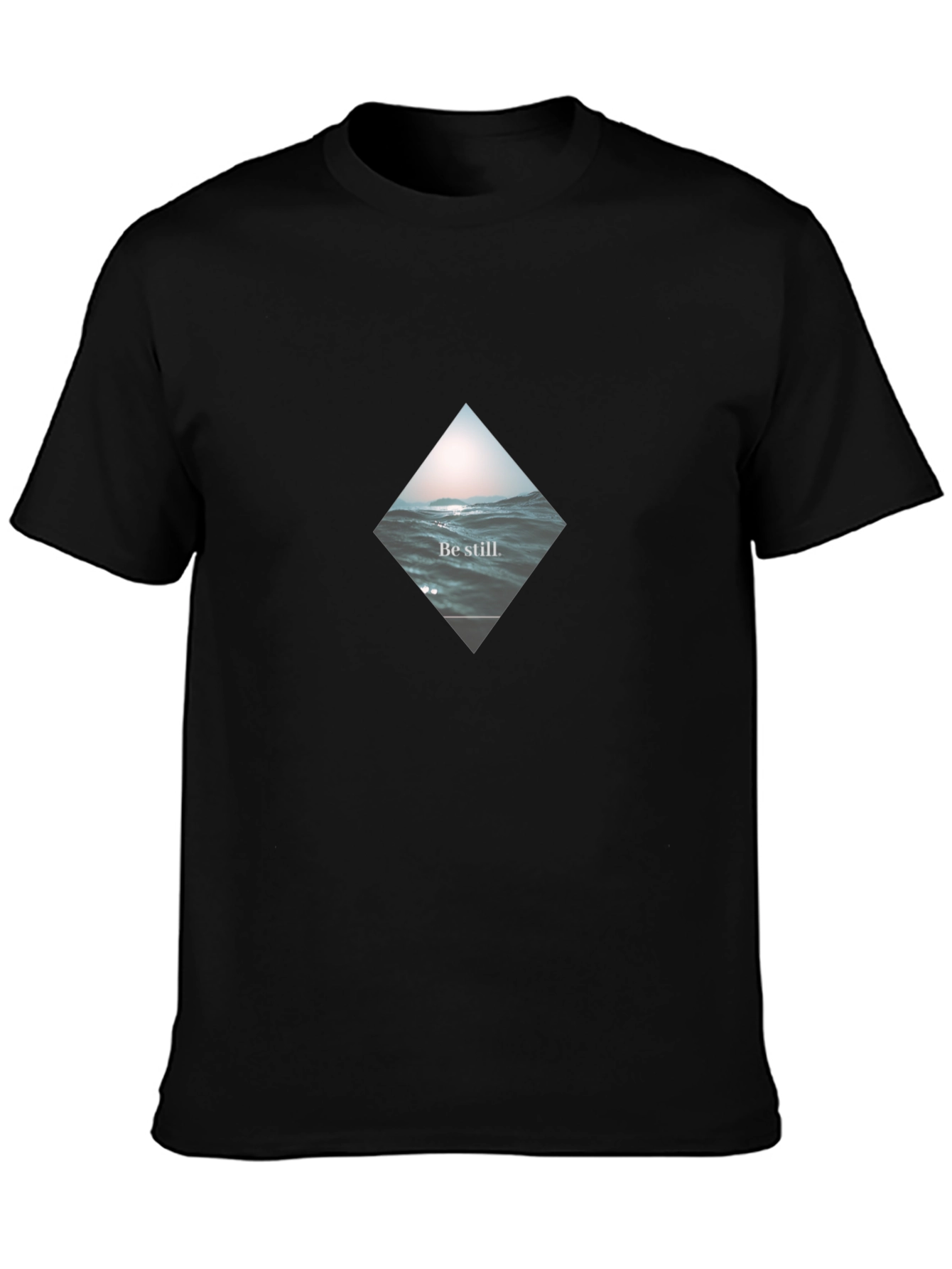 Be Still Wave Graphic Black T-Shirt