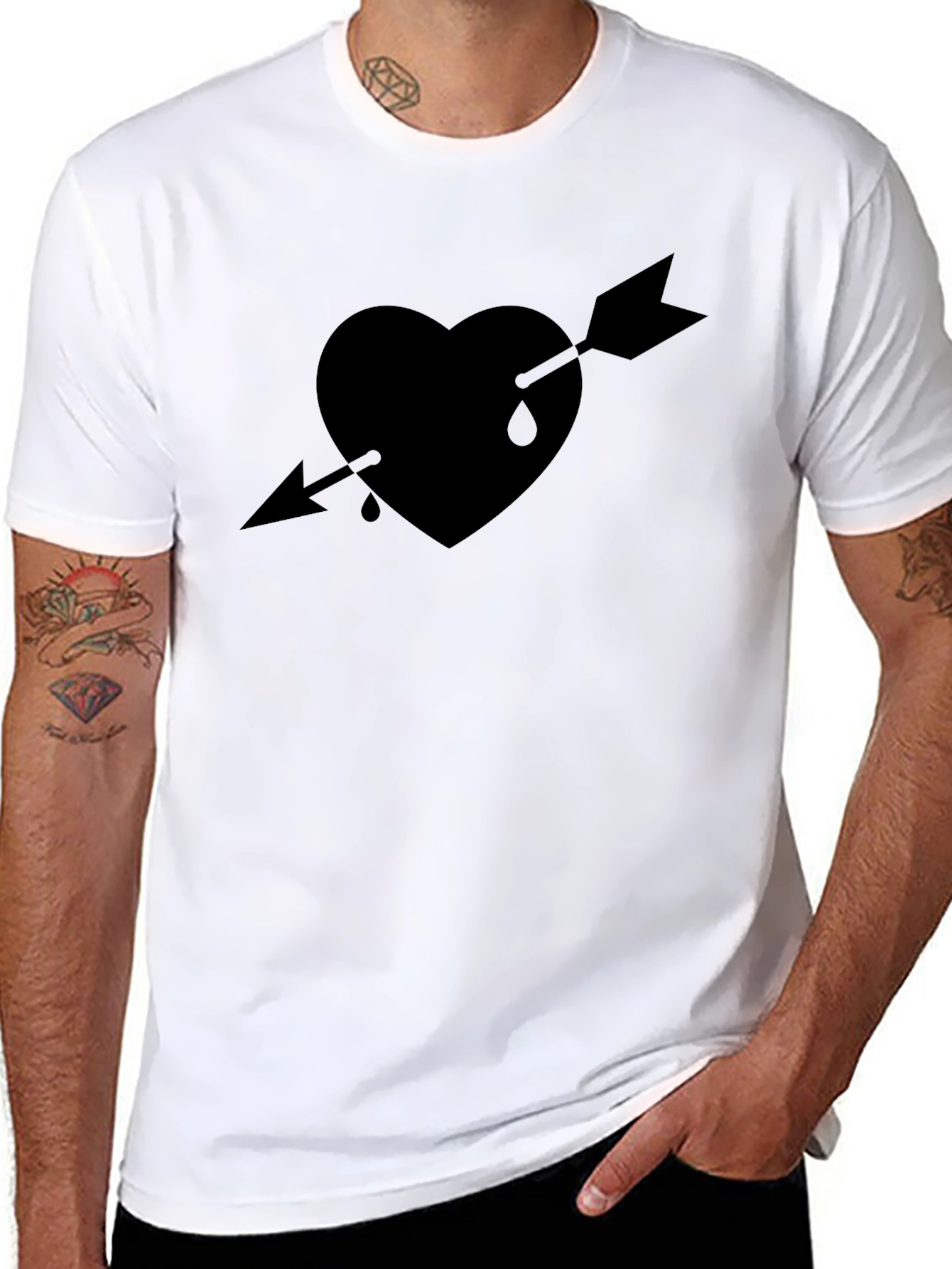 Heart Arrow Graphic Tee - Black