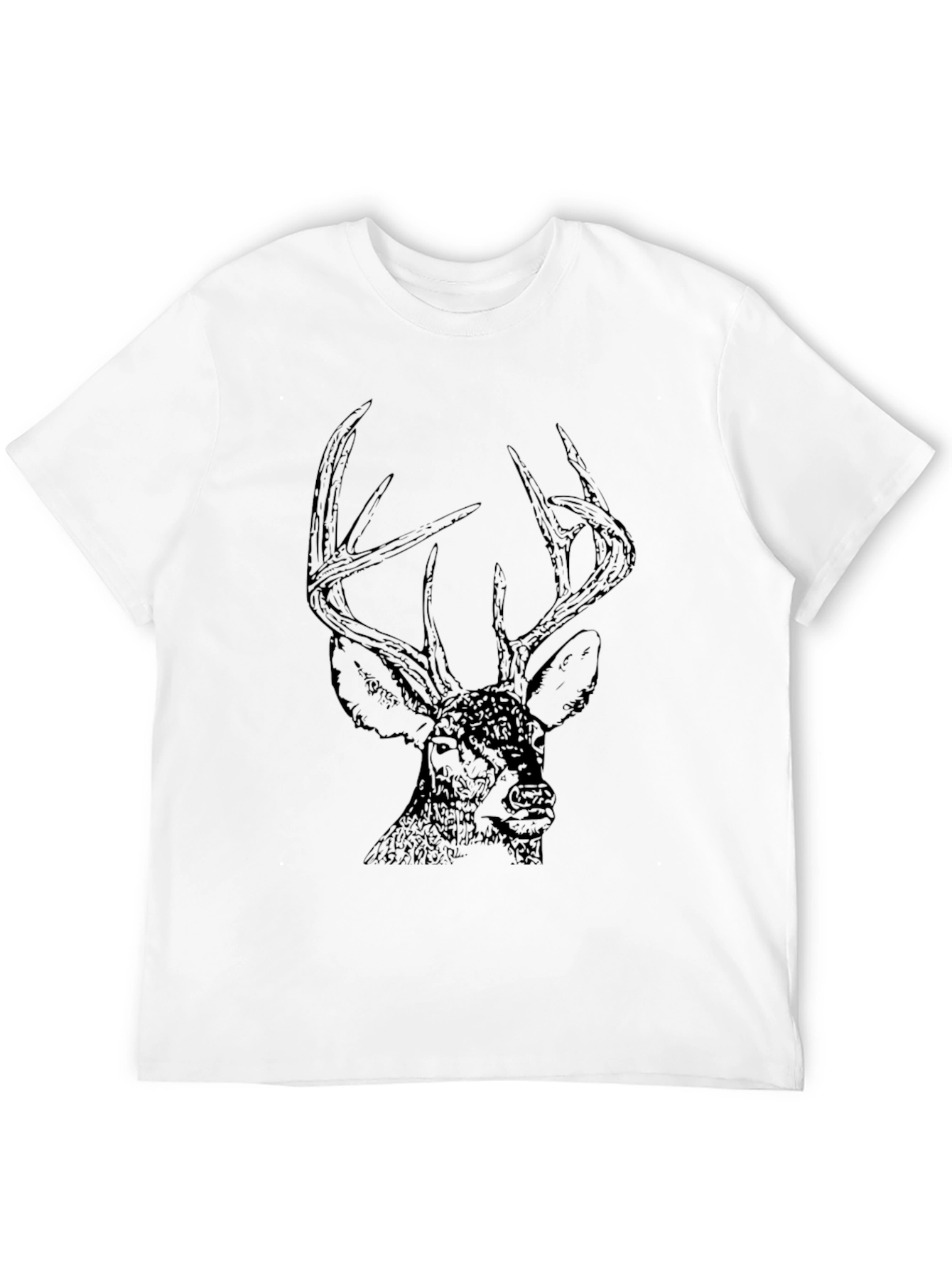 Mens Black Deer Graphic Tee - Nature Lover