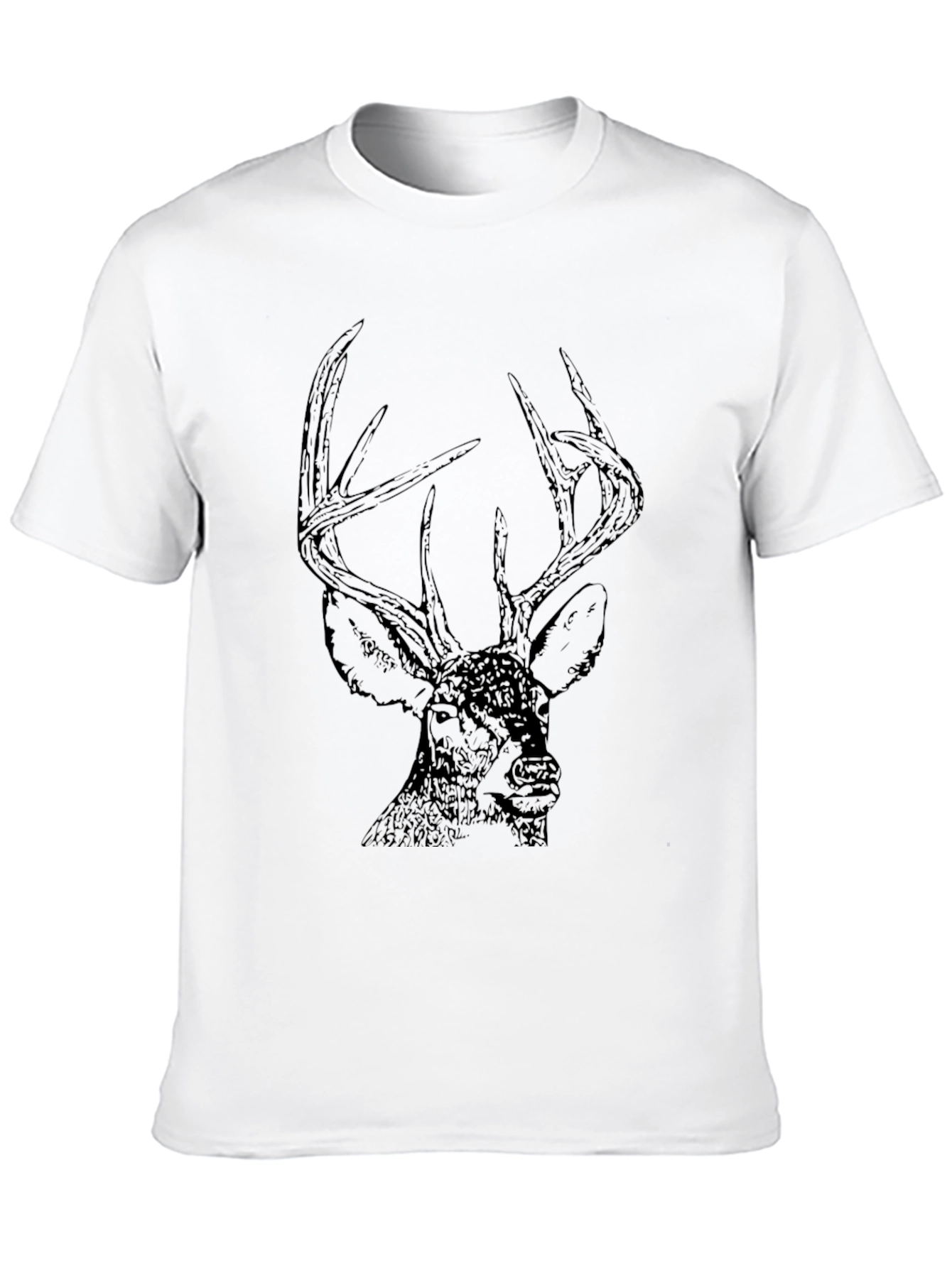 Mens Black Deer Graphic Tee - Nature Lover