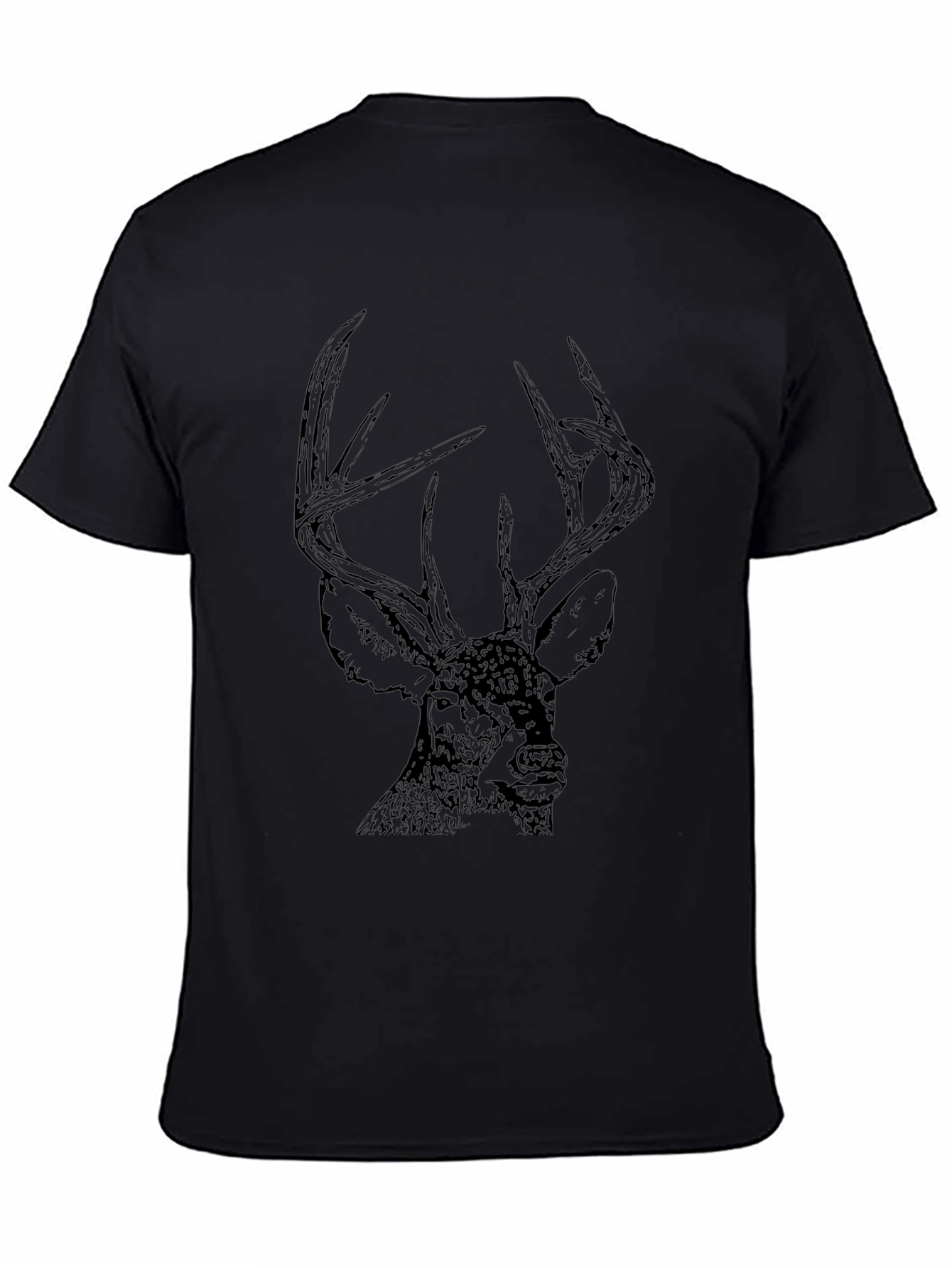 Mens Black Deer Graphic Tee - Nature Lover