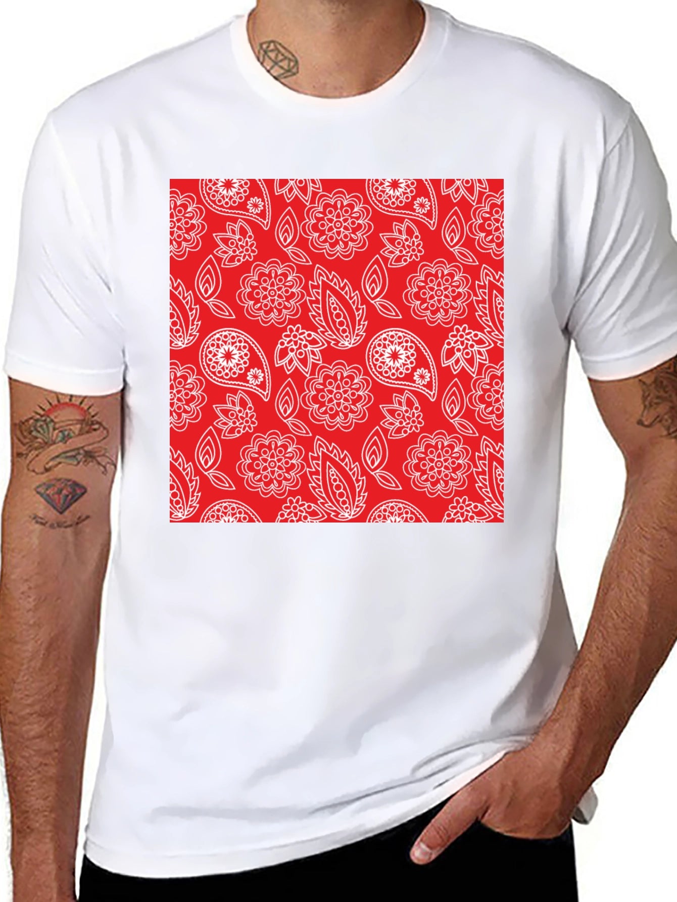 Paisley Pattern Tee - Casual Comfort Stylish Design