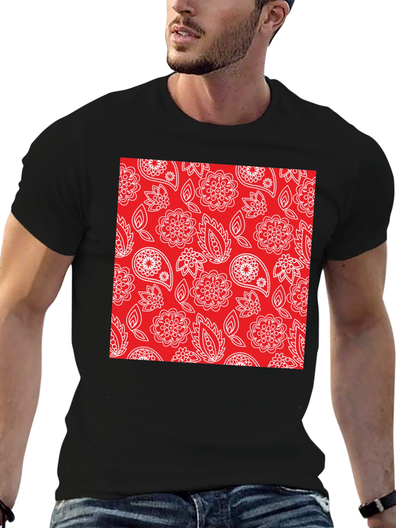 Paisley Pattern Tee - Casual Comfort Stylish Design
