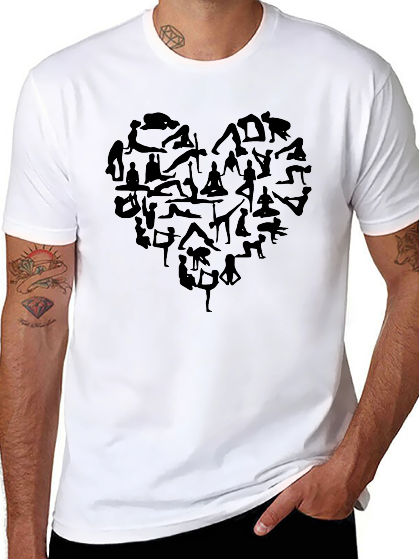 Yoga Heart Graphic Tee - Soft Cotton Blend