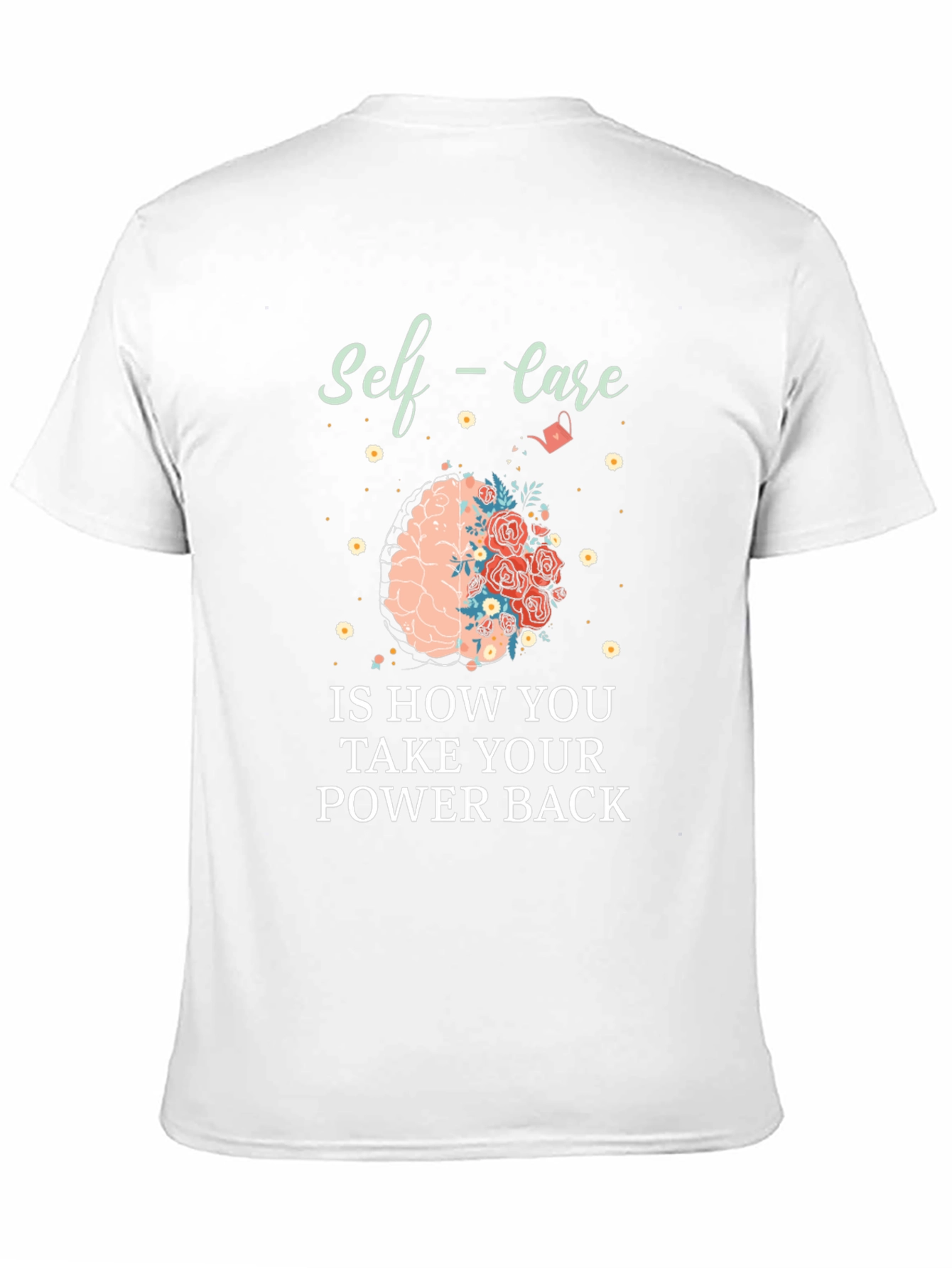 Self-Care Power Back Graphic Tee - Soft Black