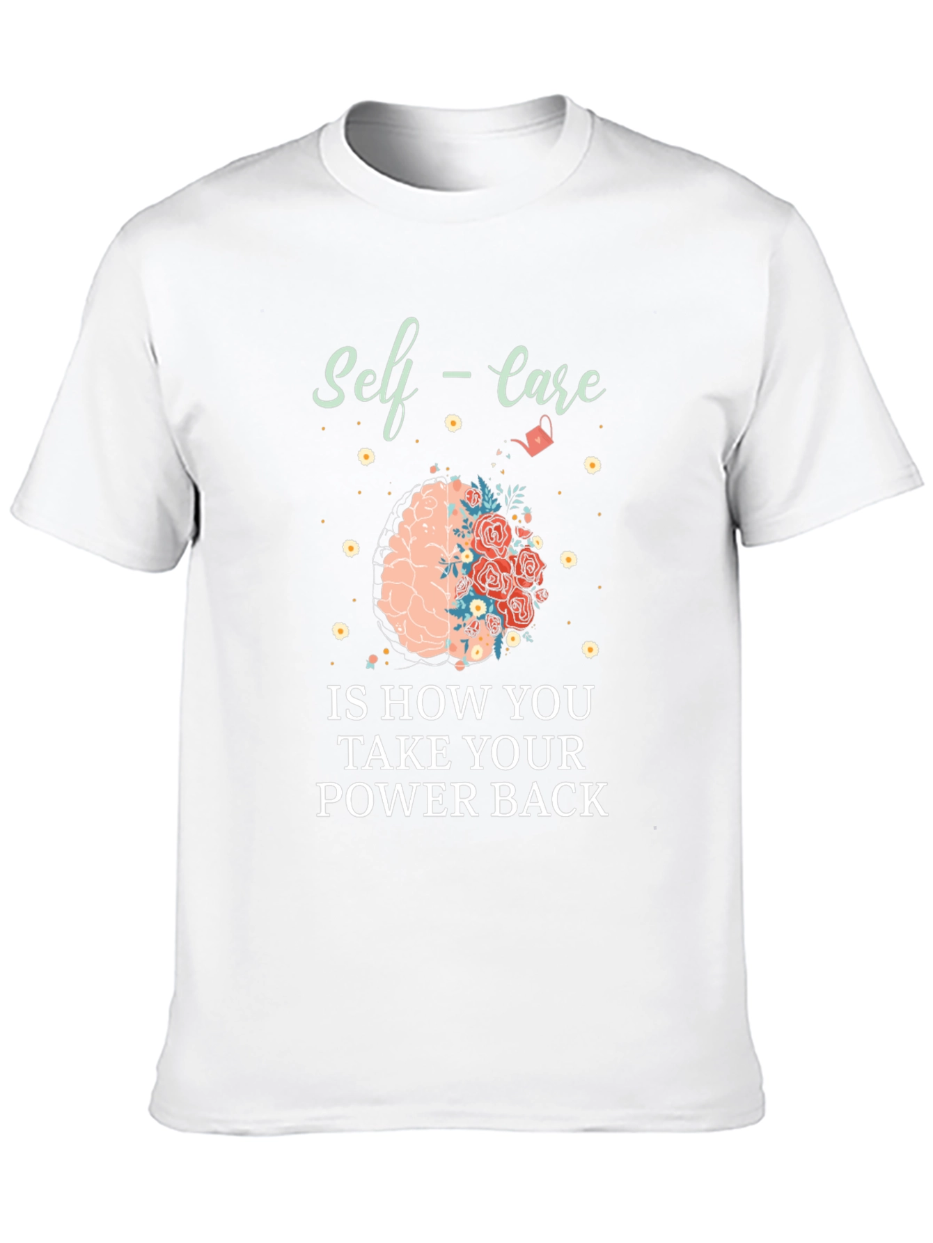 Self-Care Power Back Graphic Tee - Soft Black