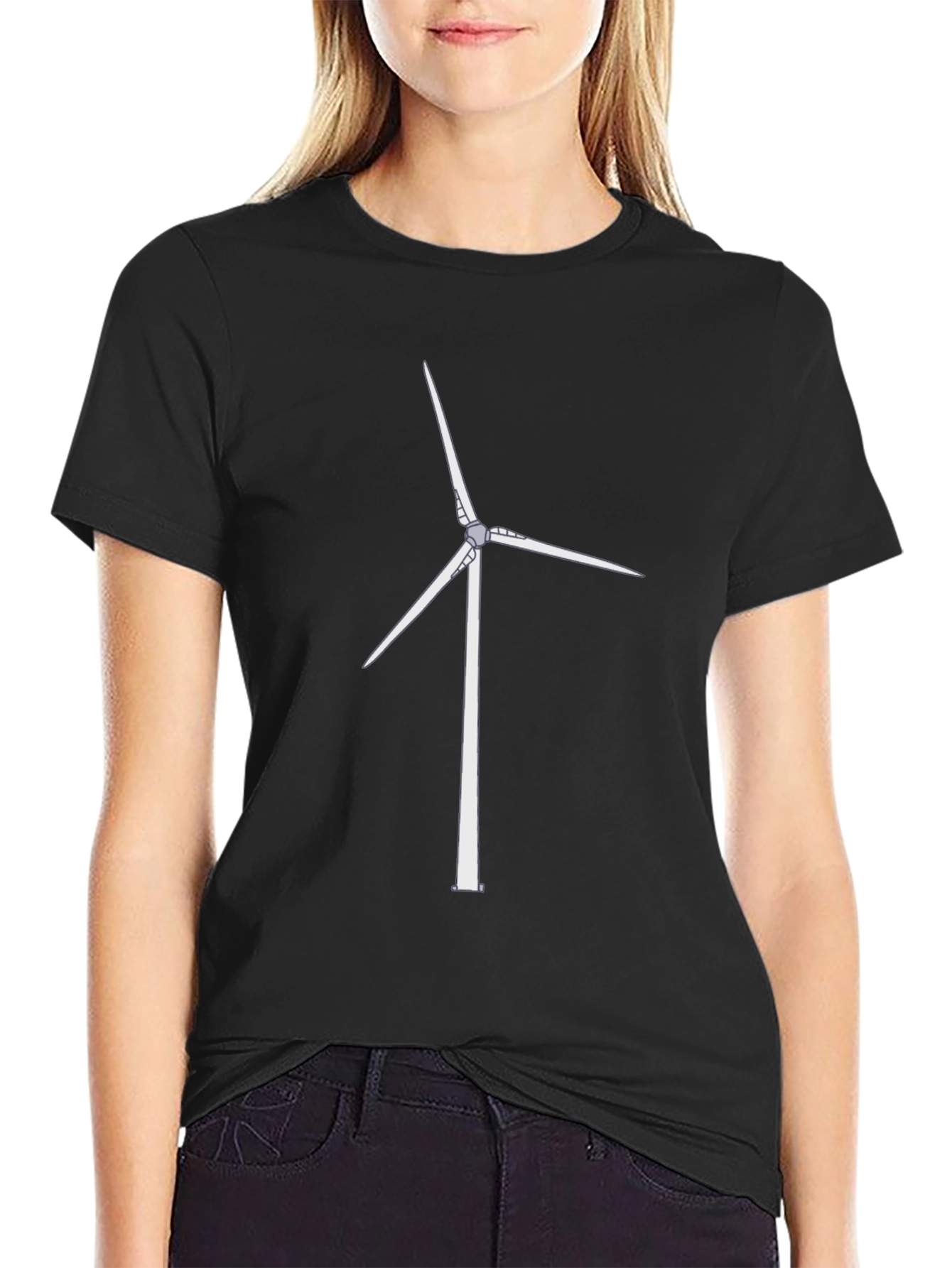 Wind Turbine Graphic Tee - Eco-Friendly Fashion