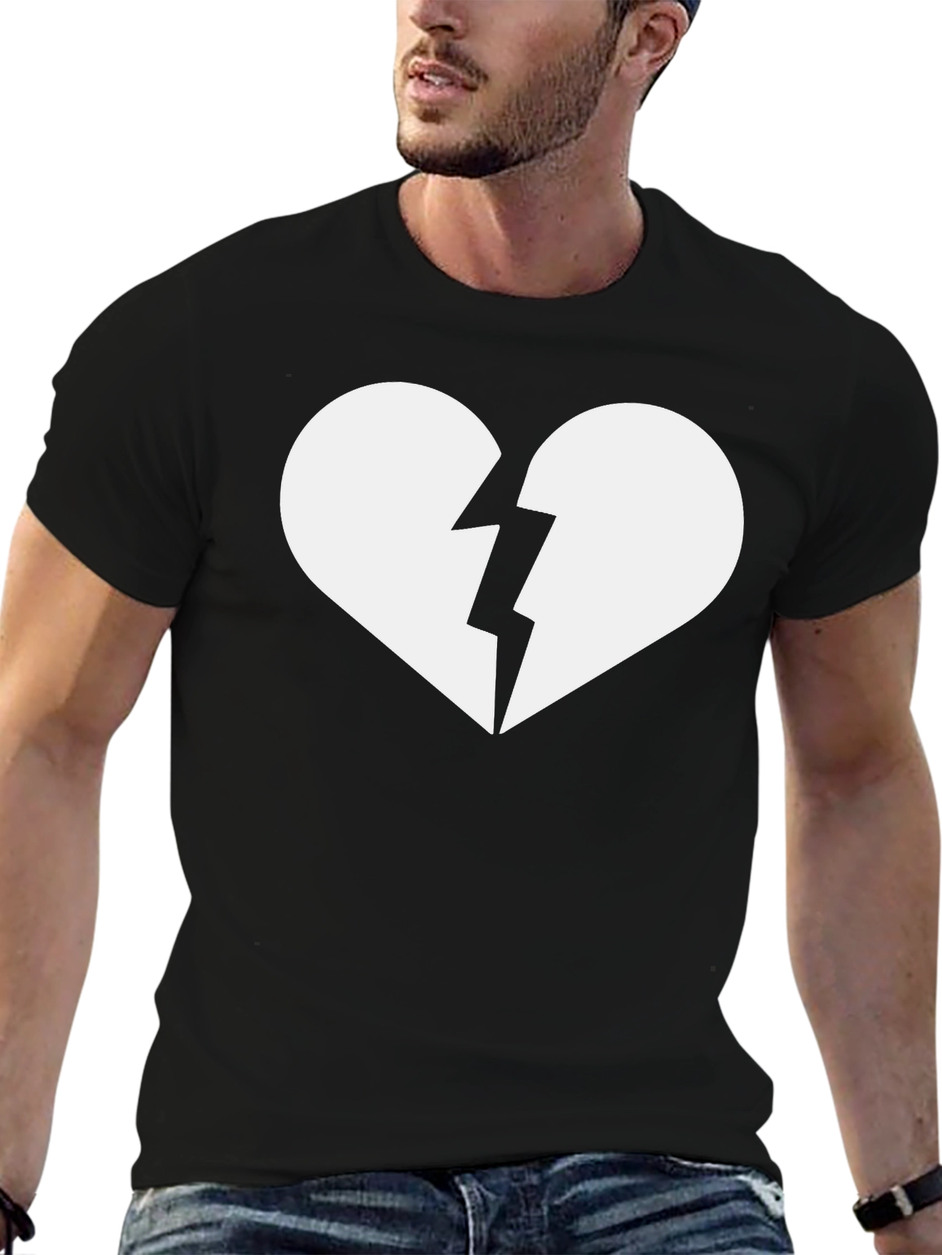 Broken Heart Graphic T-Shirt - Trendy Casual Tee