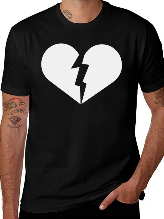 Broken Heart Graphic T-Shirt - Trendy Casual Tee