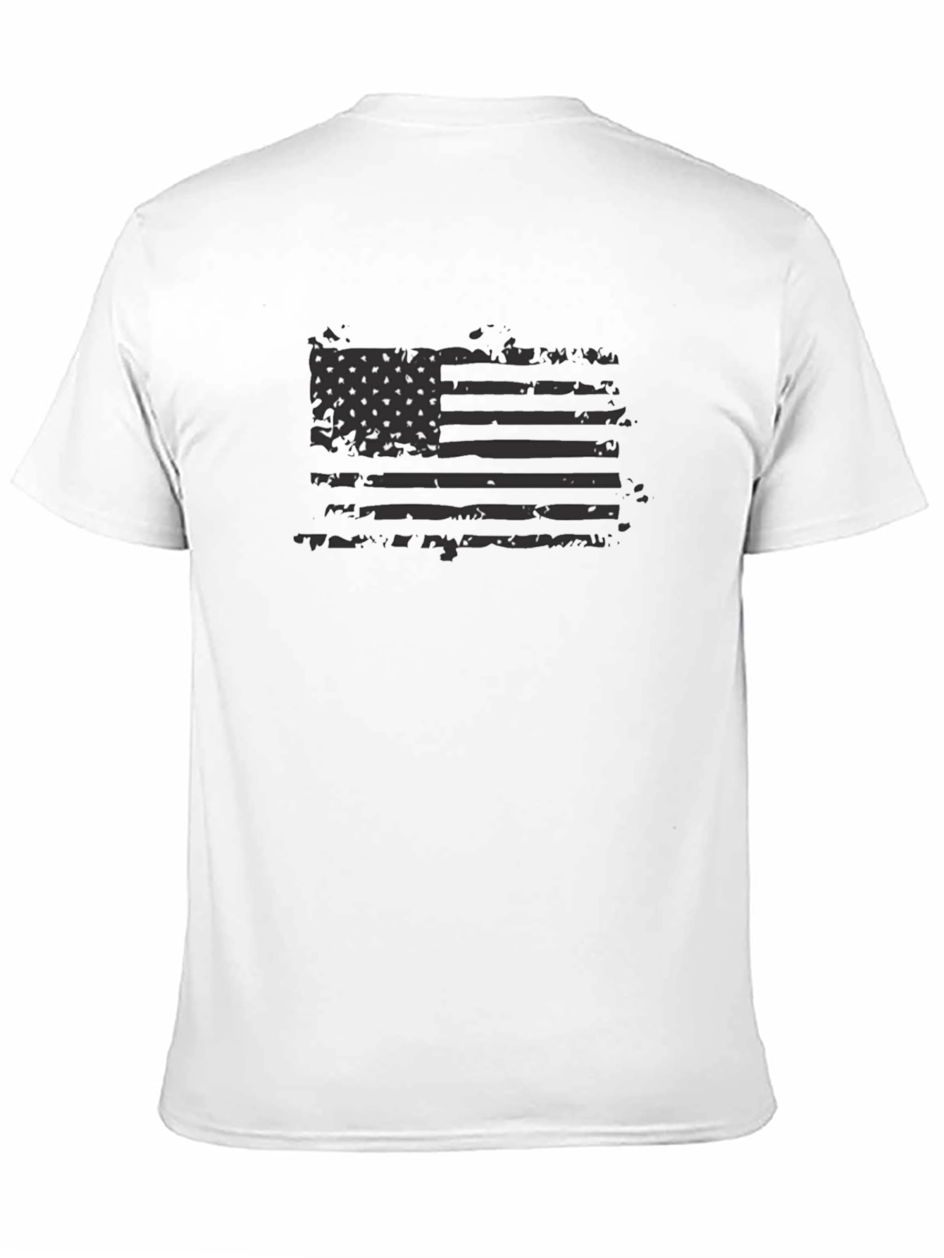 Distressed American Flag Graphic Tee - Black
