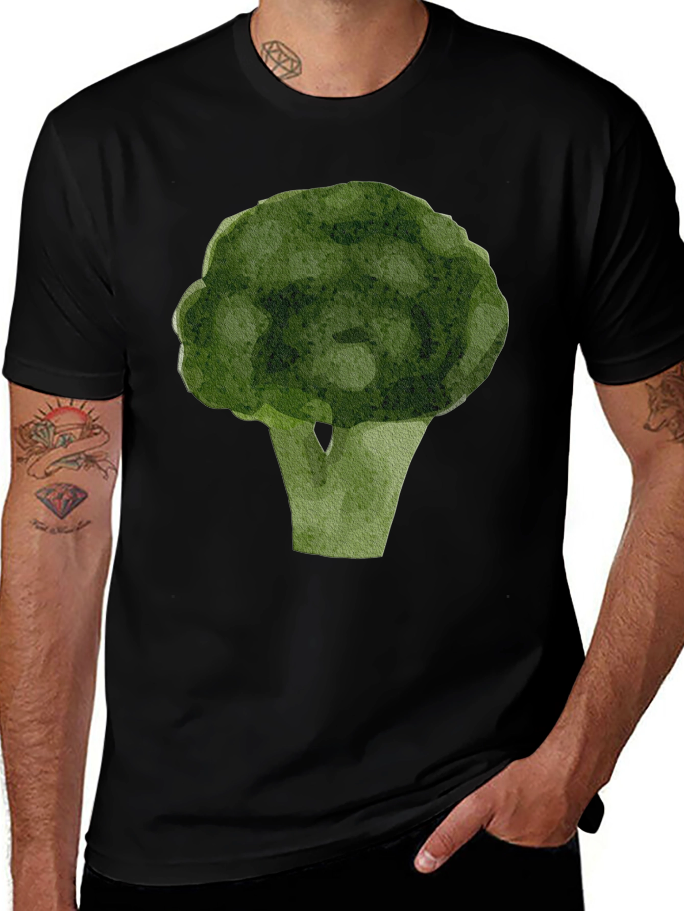 Broccoli Graphic T-Shirt - Black Casual Tee