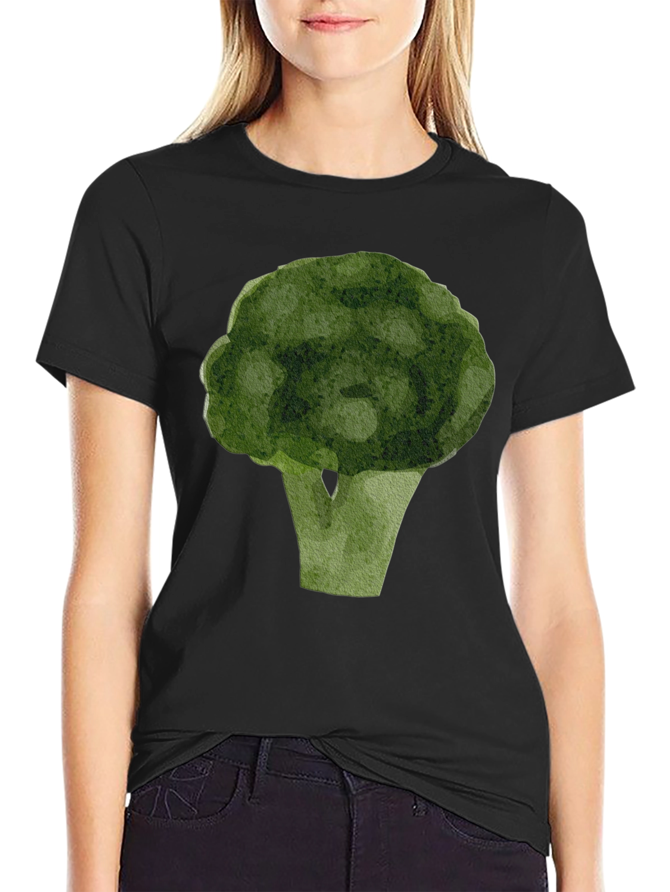 Broccoli Graphic T-Shirt - Black Casual Tee