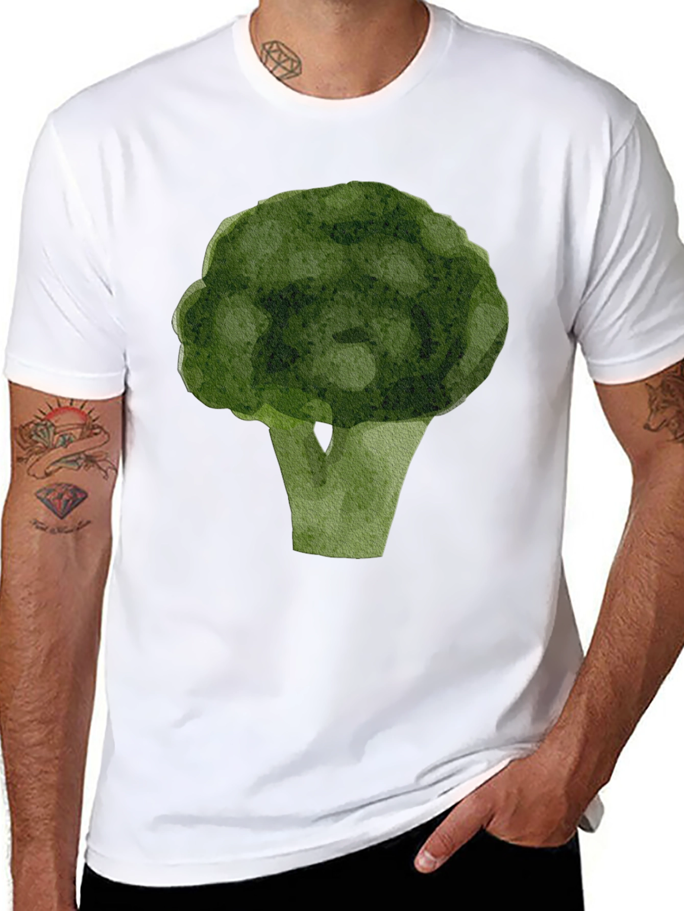 Broccoli Graphic T-Shirt - Black Casual Tee
