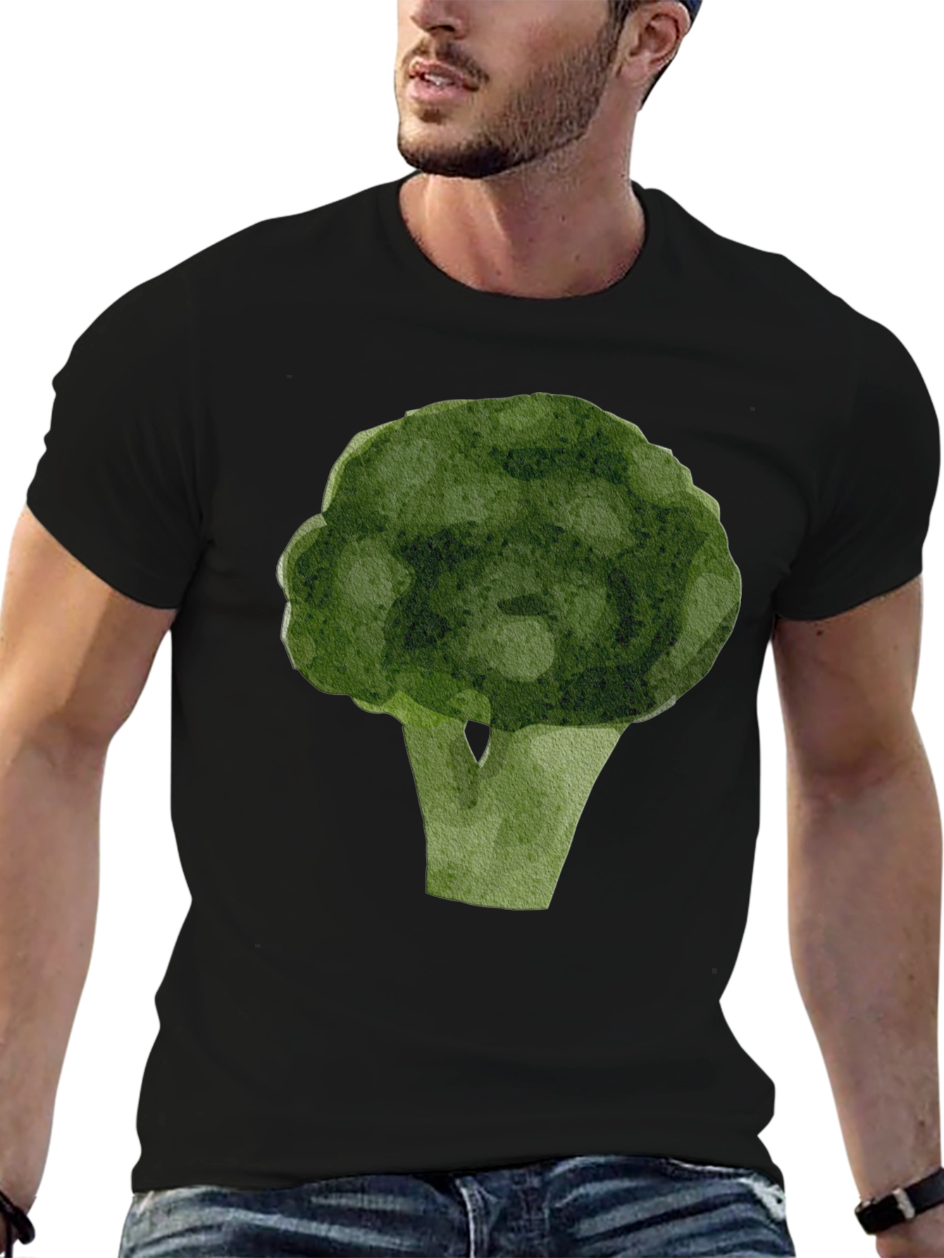 Broccoli Graphic T-Shirt - Black Casual Tee