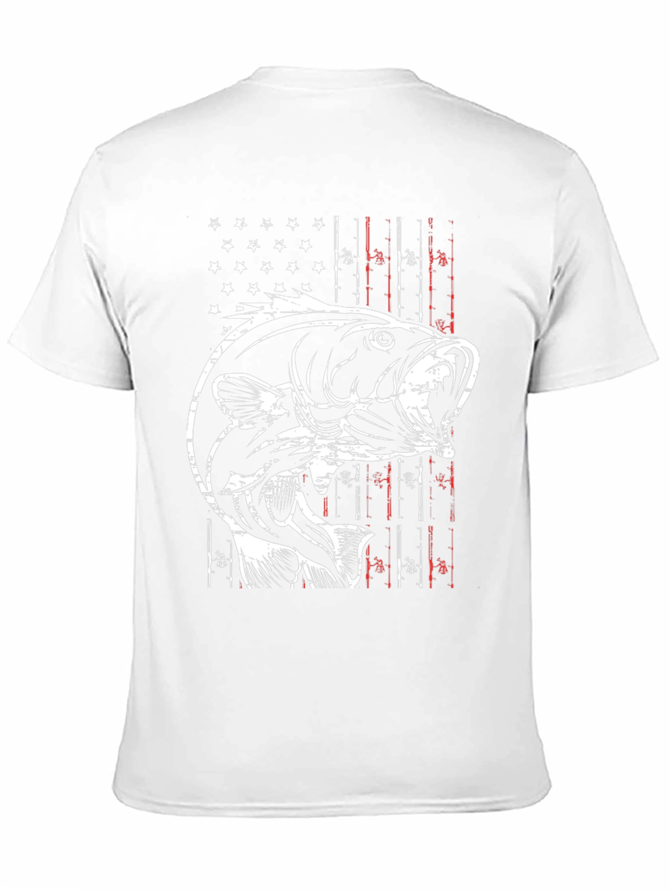 Fishing T-Shirt - American Flag Bass Graphic Tee
