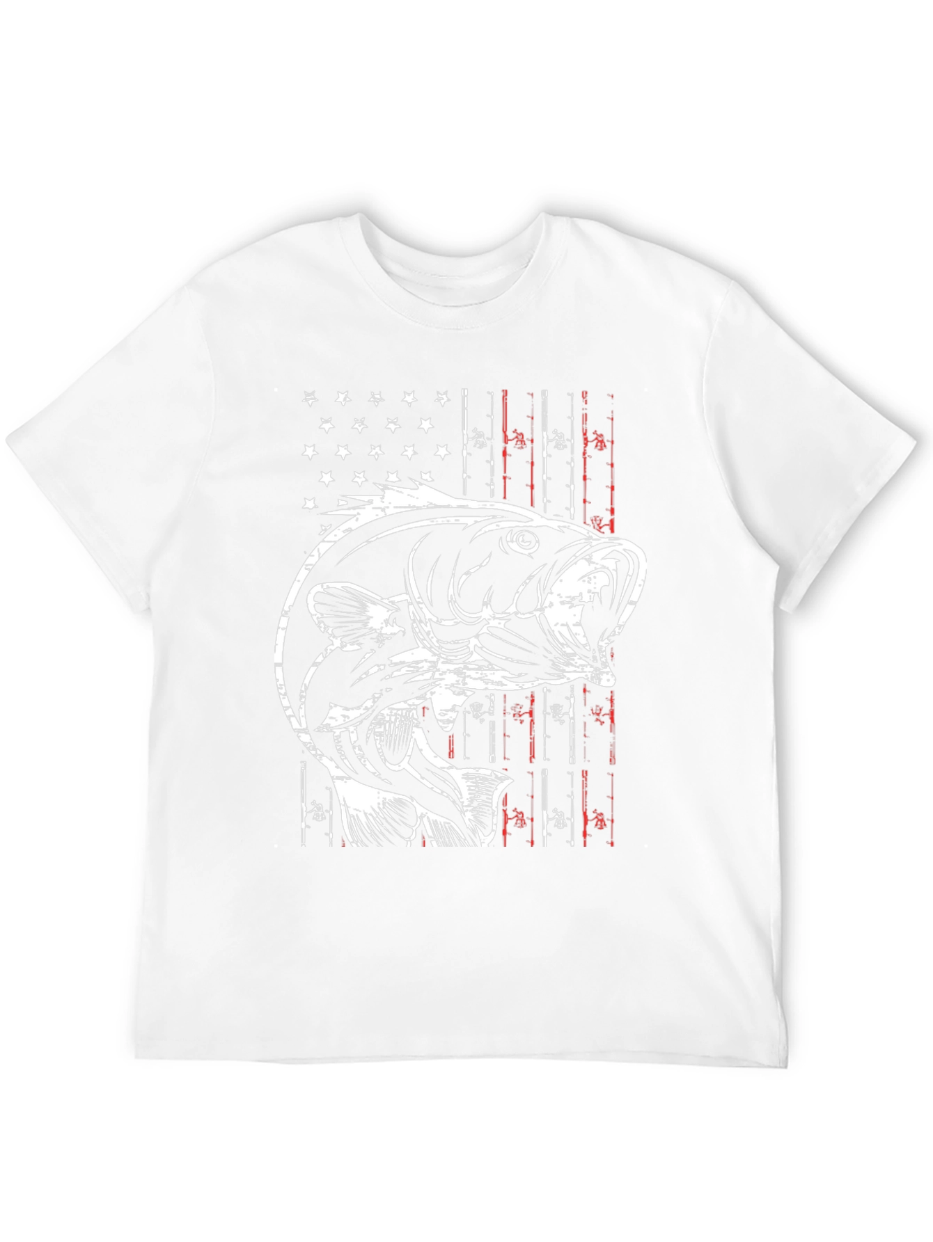 Fishing T-Shirt - American Flag Bass Graphic Tee