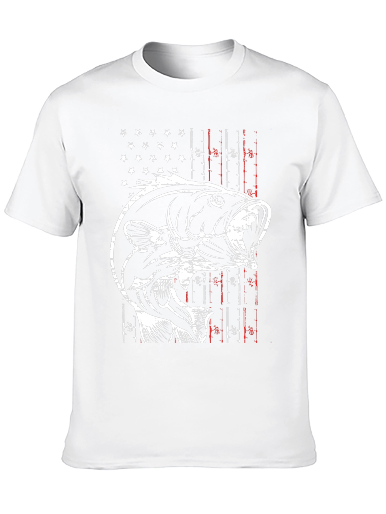Fishing T-Shirt - American Flag Bass Graphic Tee