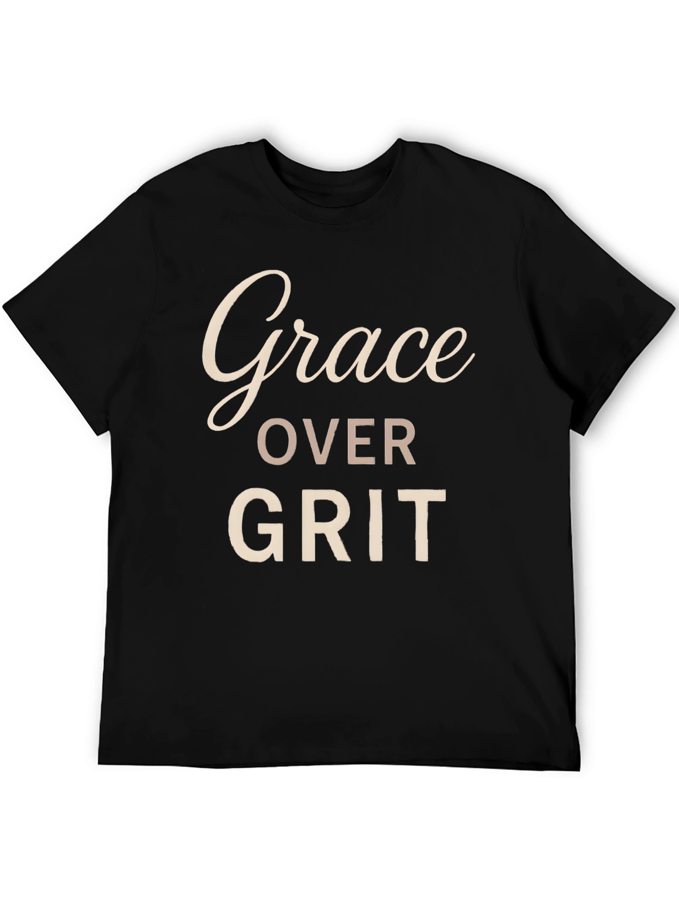 Grace Over Grit Black Graphic T-Shirt