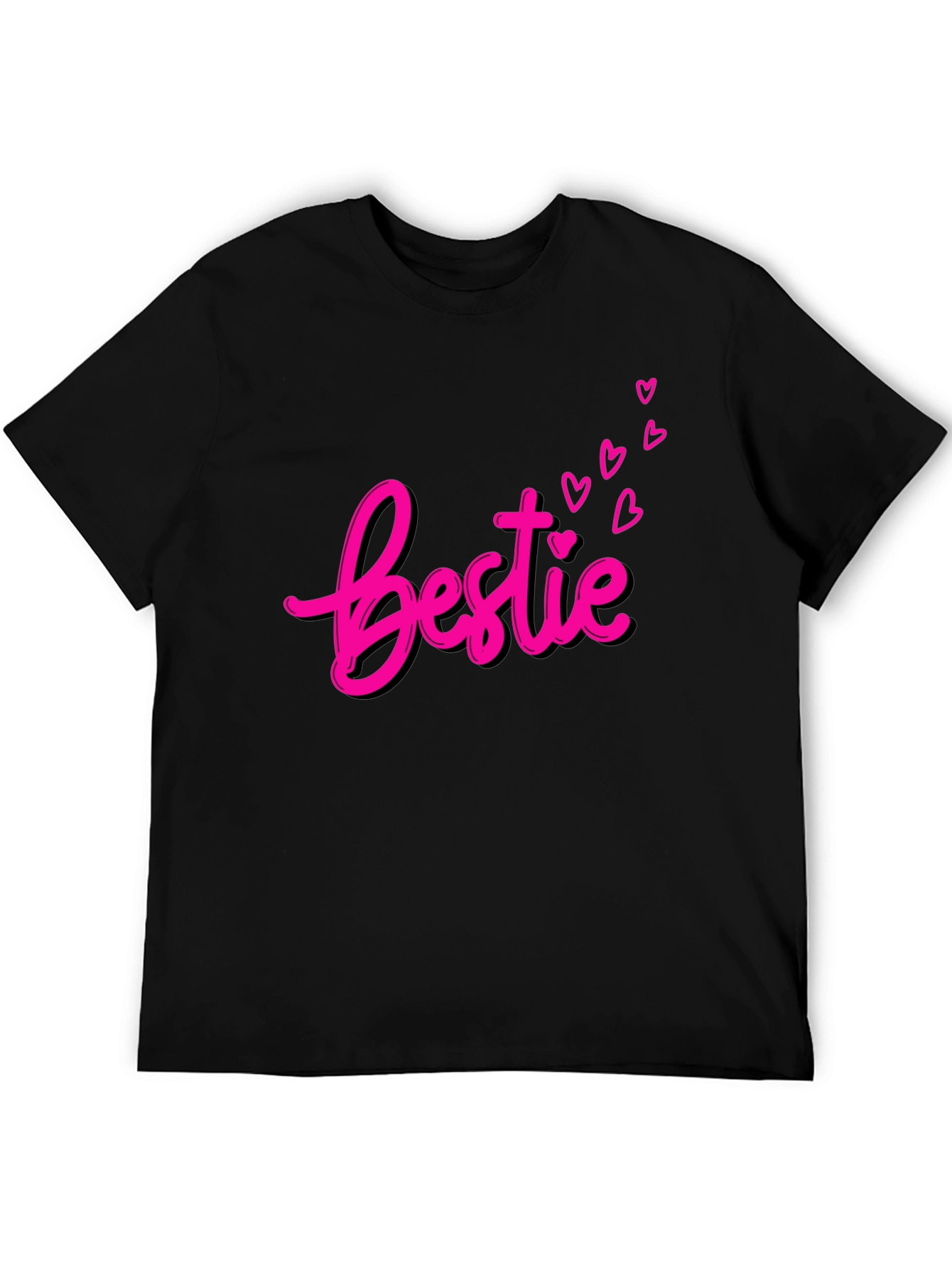 Bestie Graphic Tee - Pink Heart Design