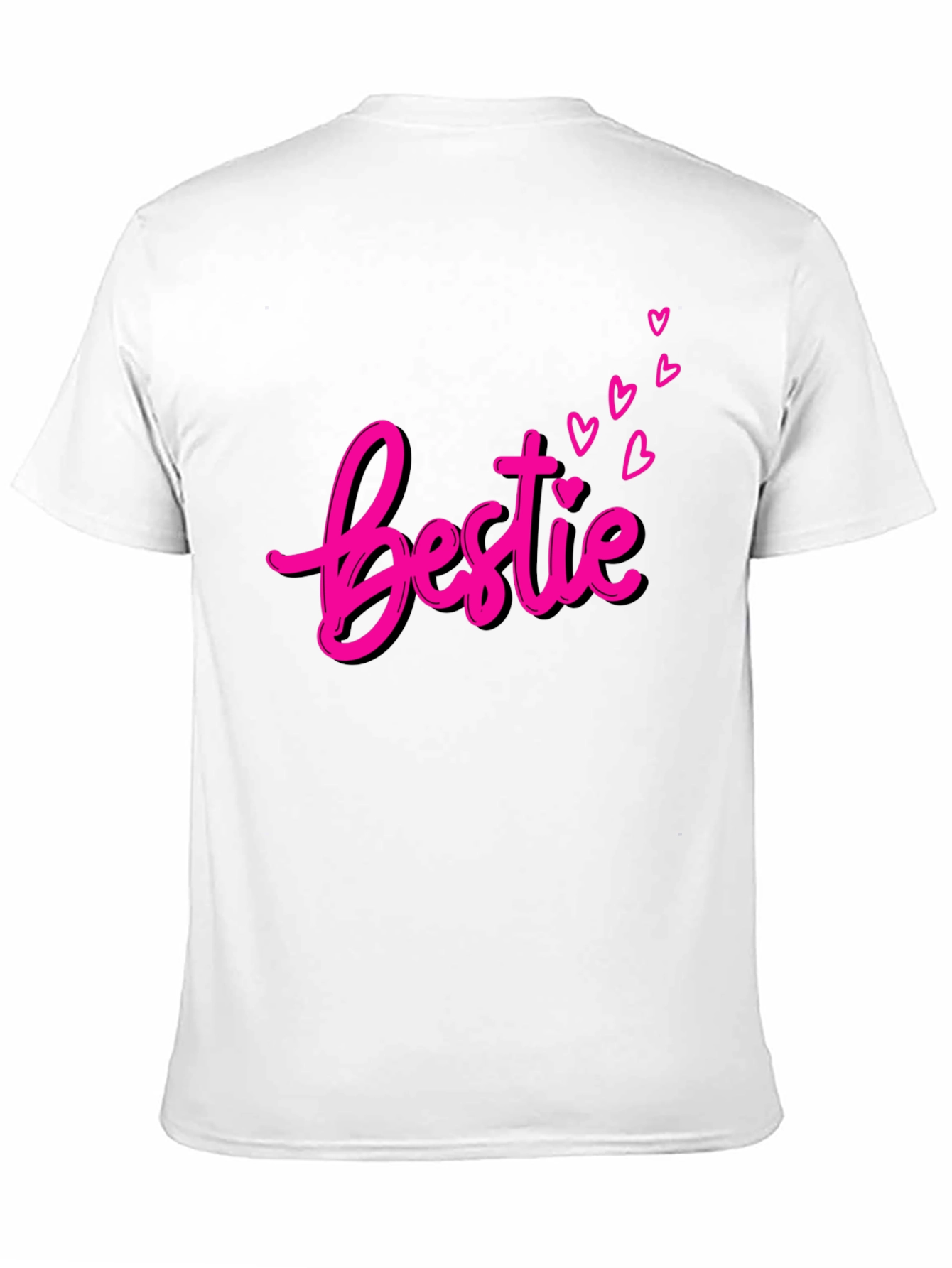 Bestie Graphic Tee - Pink Heart Design