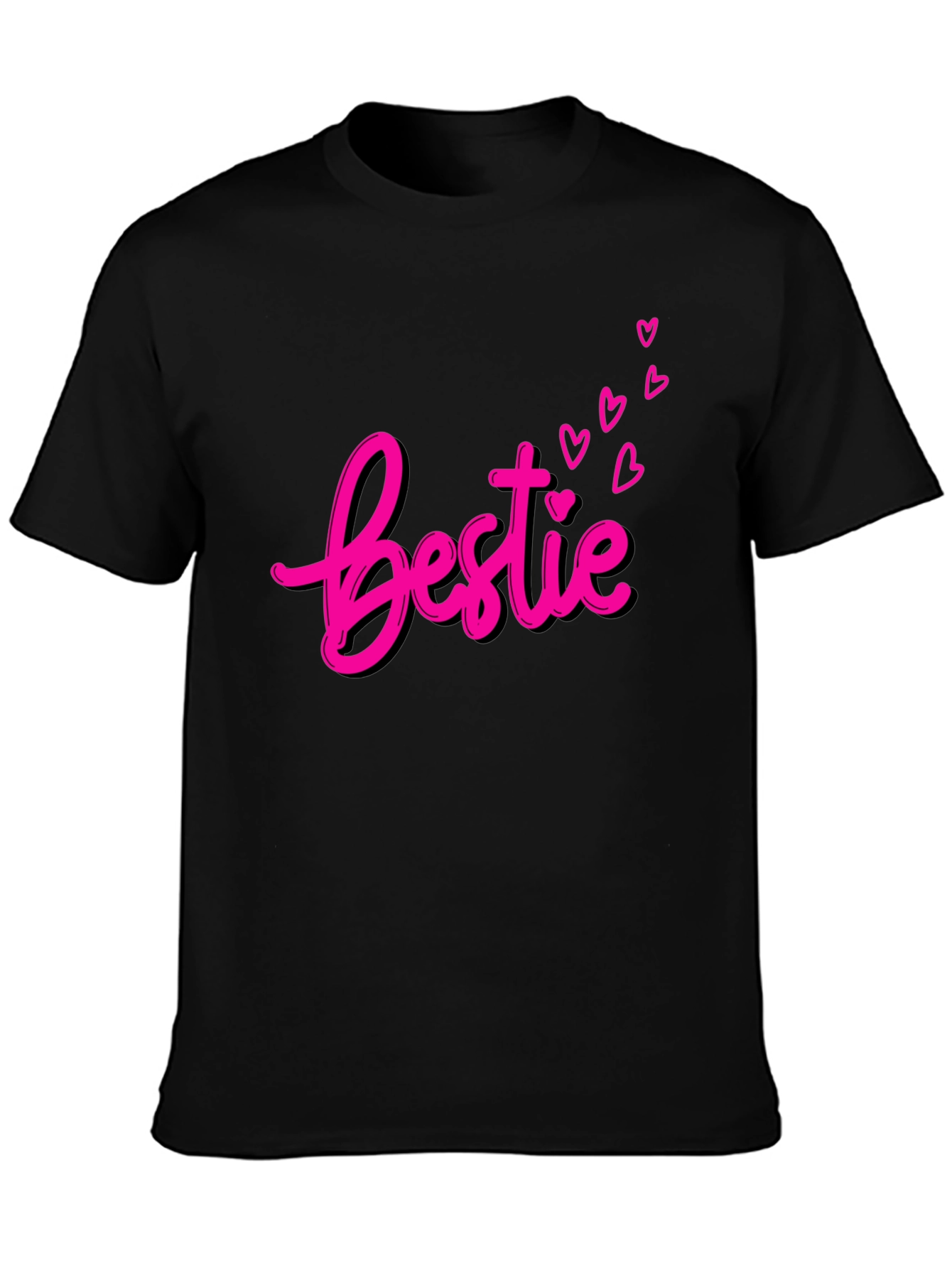Bestie Graphic Tee - Pink Heart Design