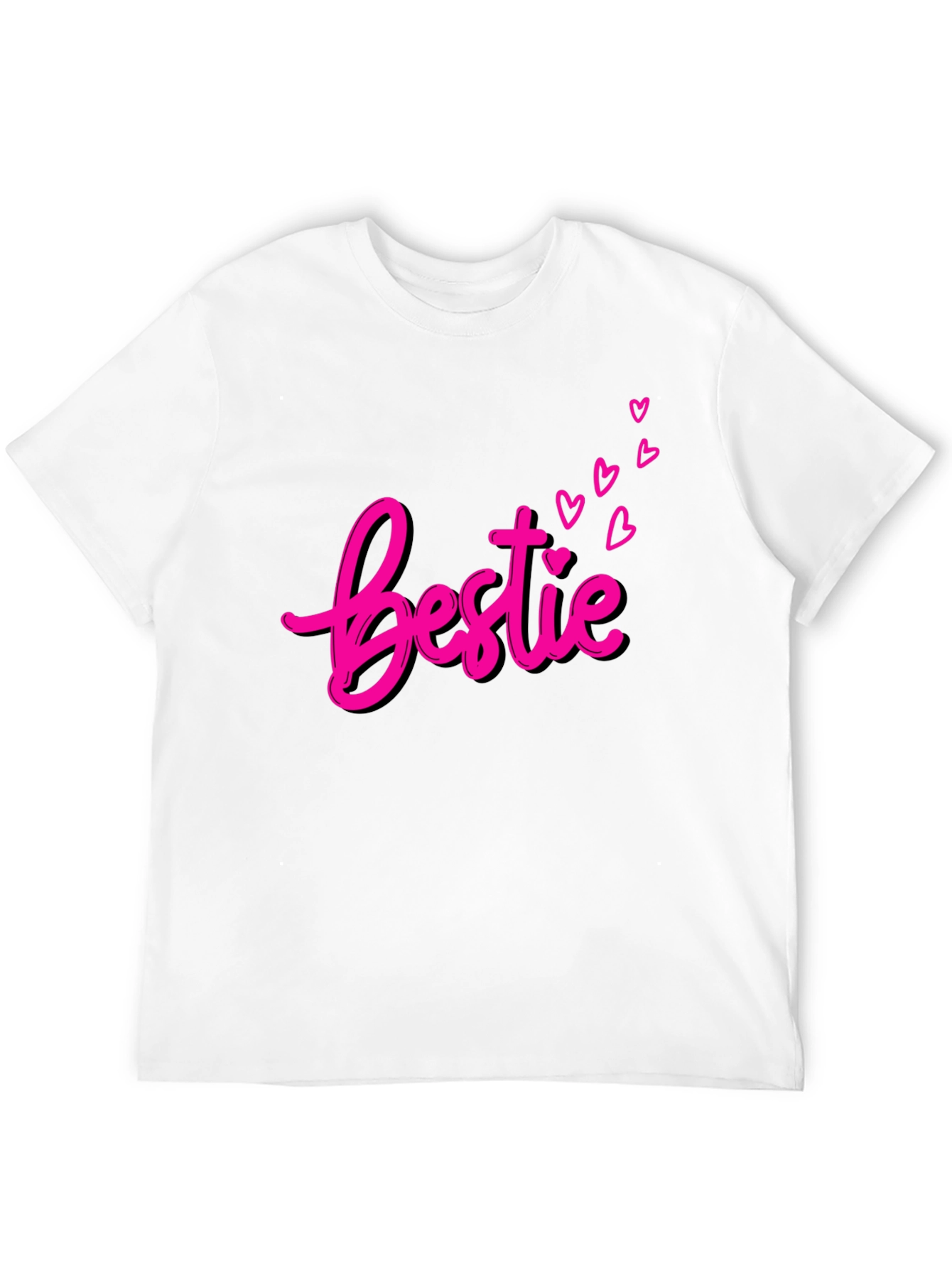 Bestie Graphic Tee - Pink Heart Design