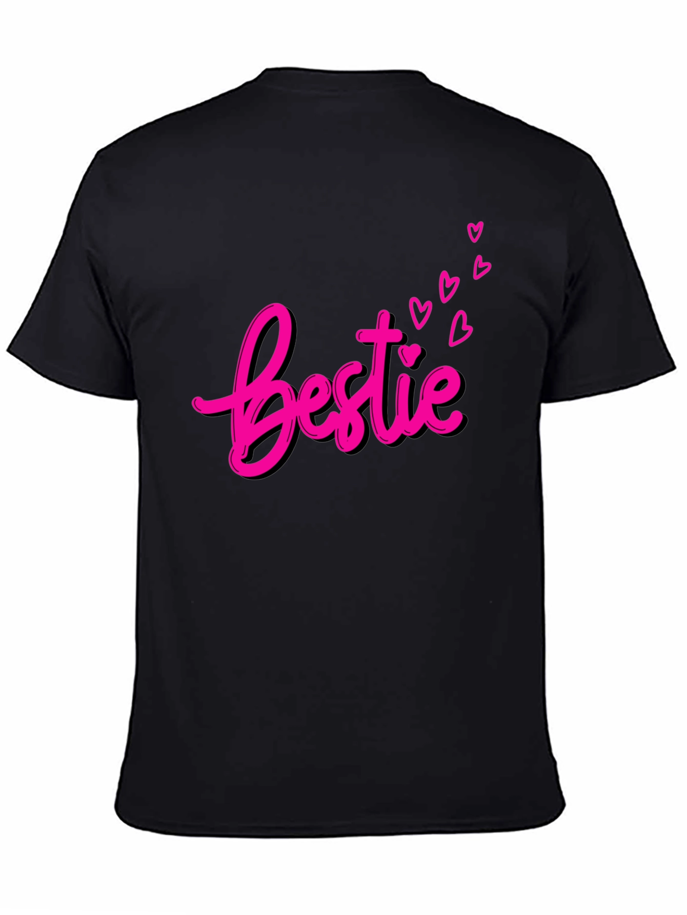 Bestie Graphic Tee - Pink Heart Design