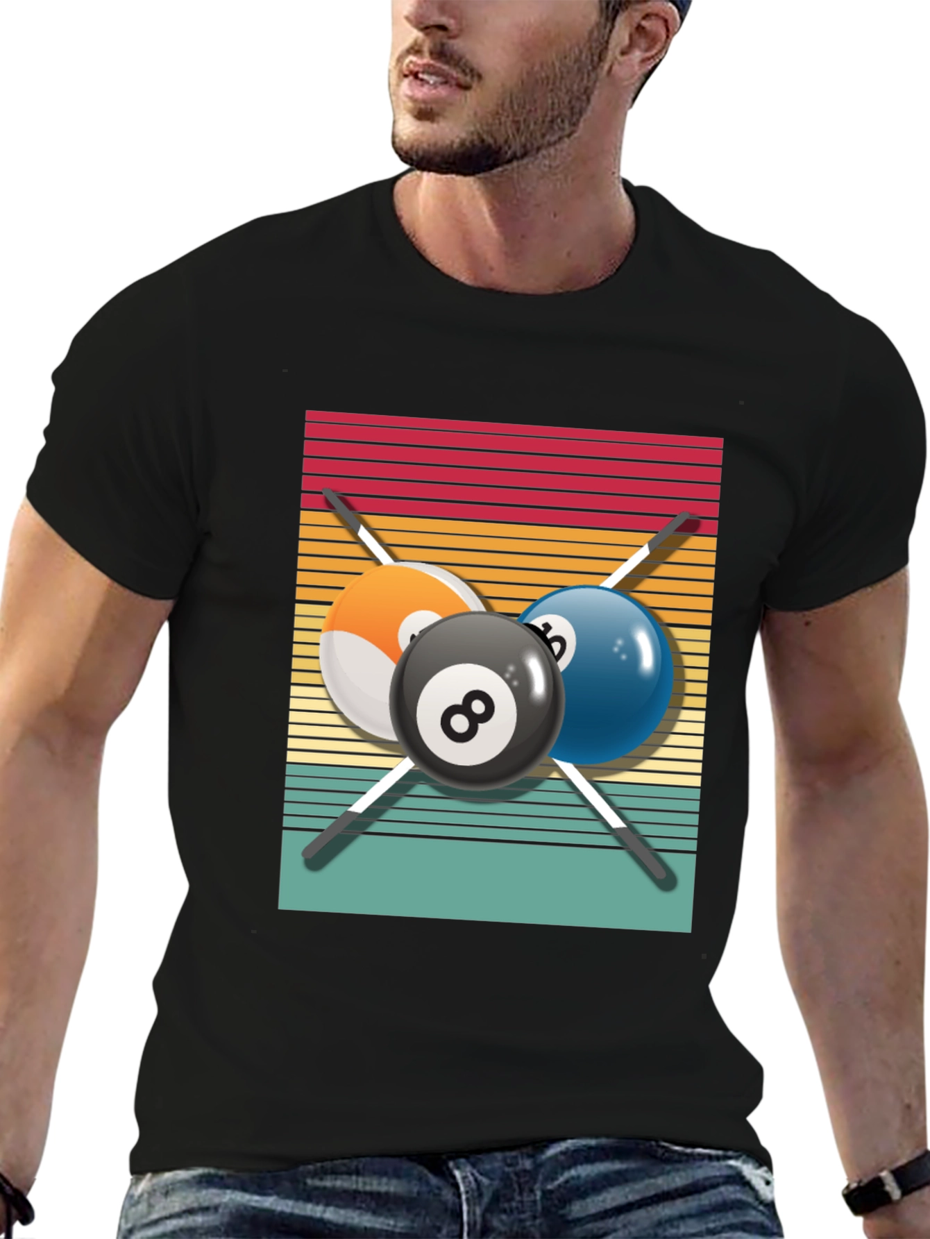 Retro Billiards T-Shirt - Pool Player Tee