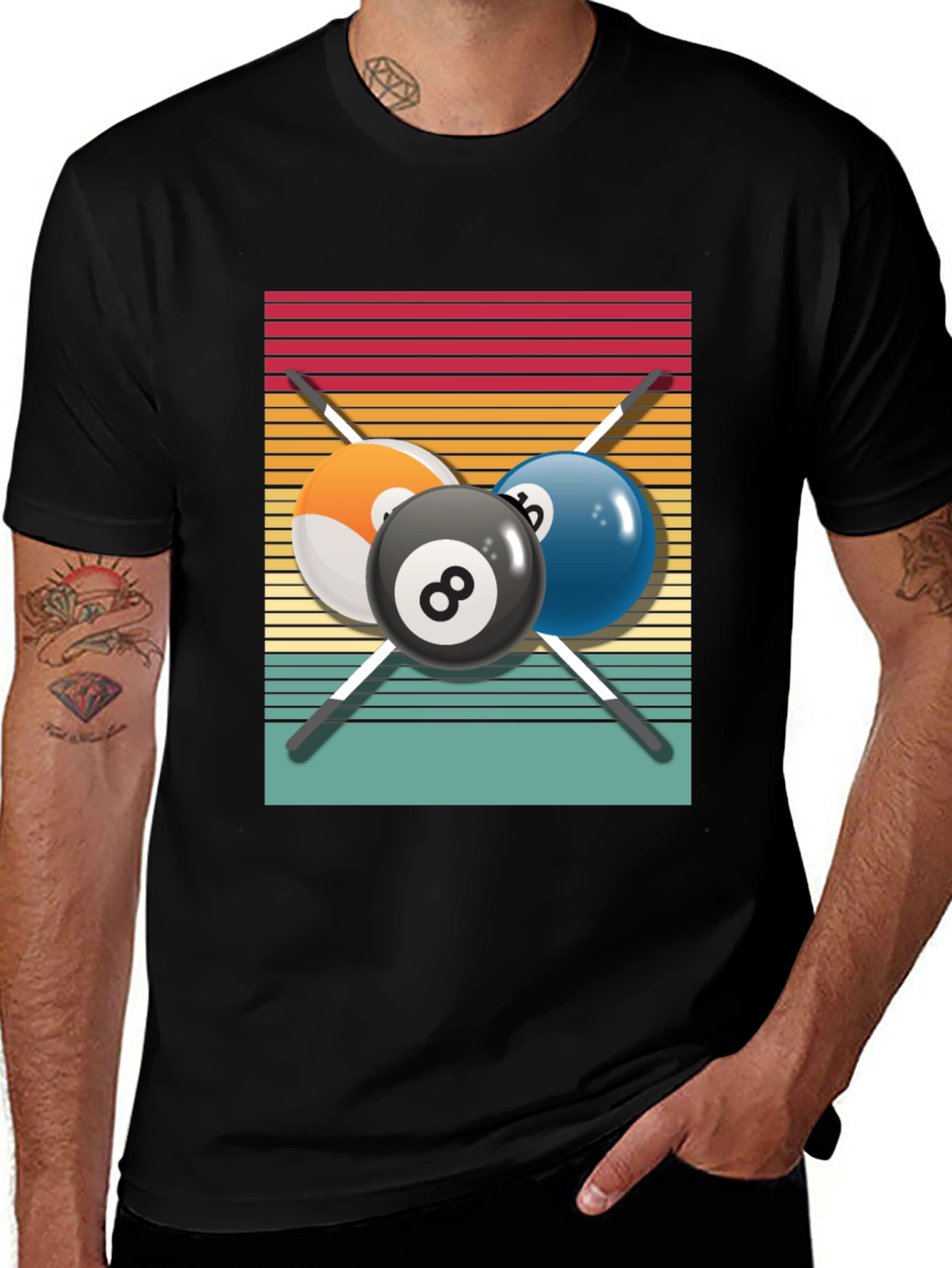 Retro Billiards T-Shirt - Pool Player Tee