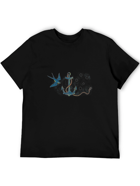 Nautical Anchor & Swallow Graphic Tee