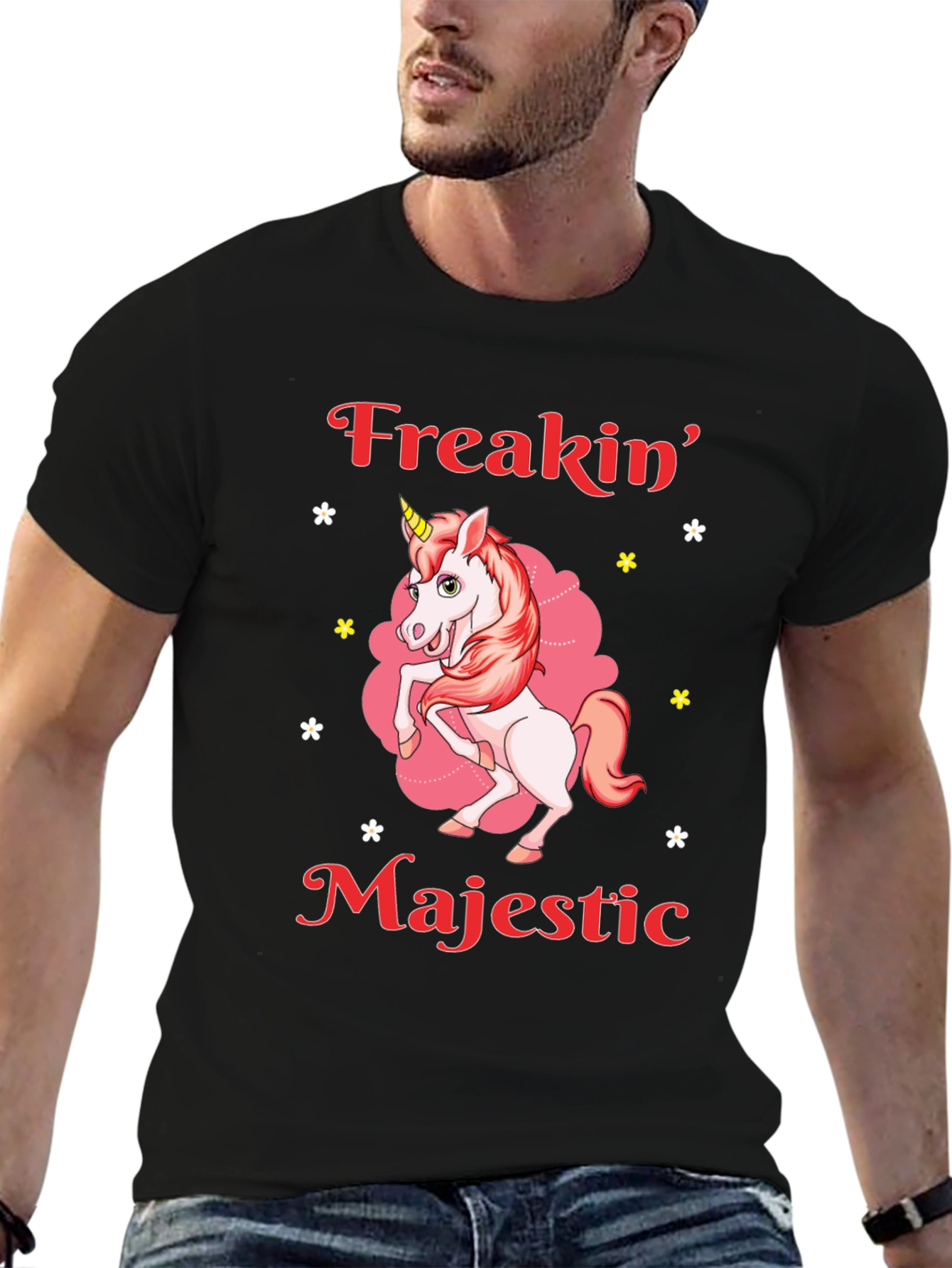 Freakin Majestic Unicorn Graphic T-Shirt