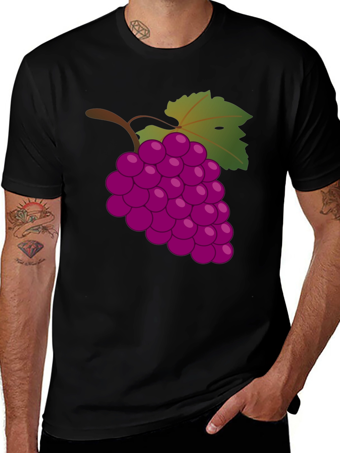 Grapes Graphic T-Shirt - Casual Cotton Tee