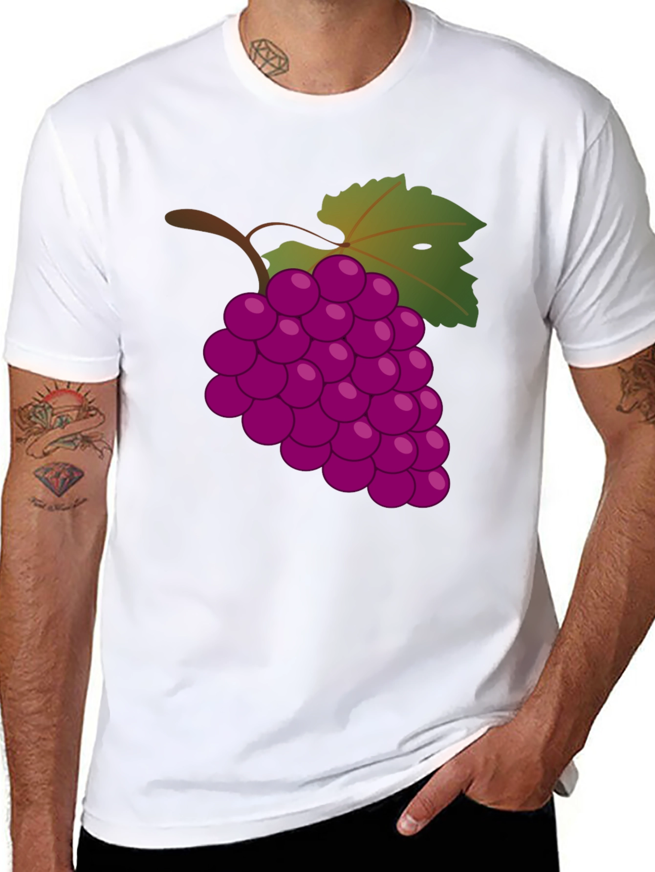 Grapes Graphic T-Shirt - Casual Cotton Tee