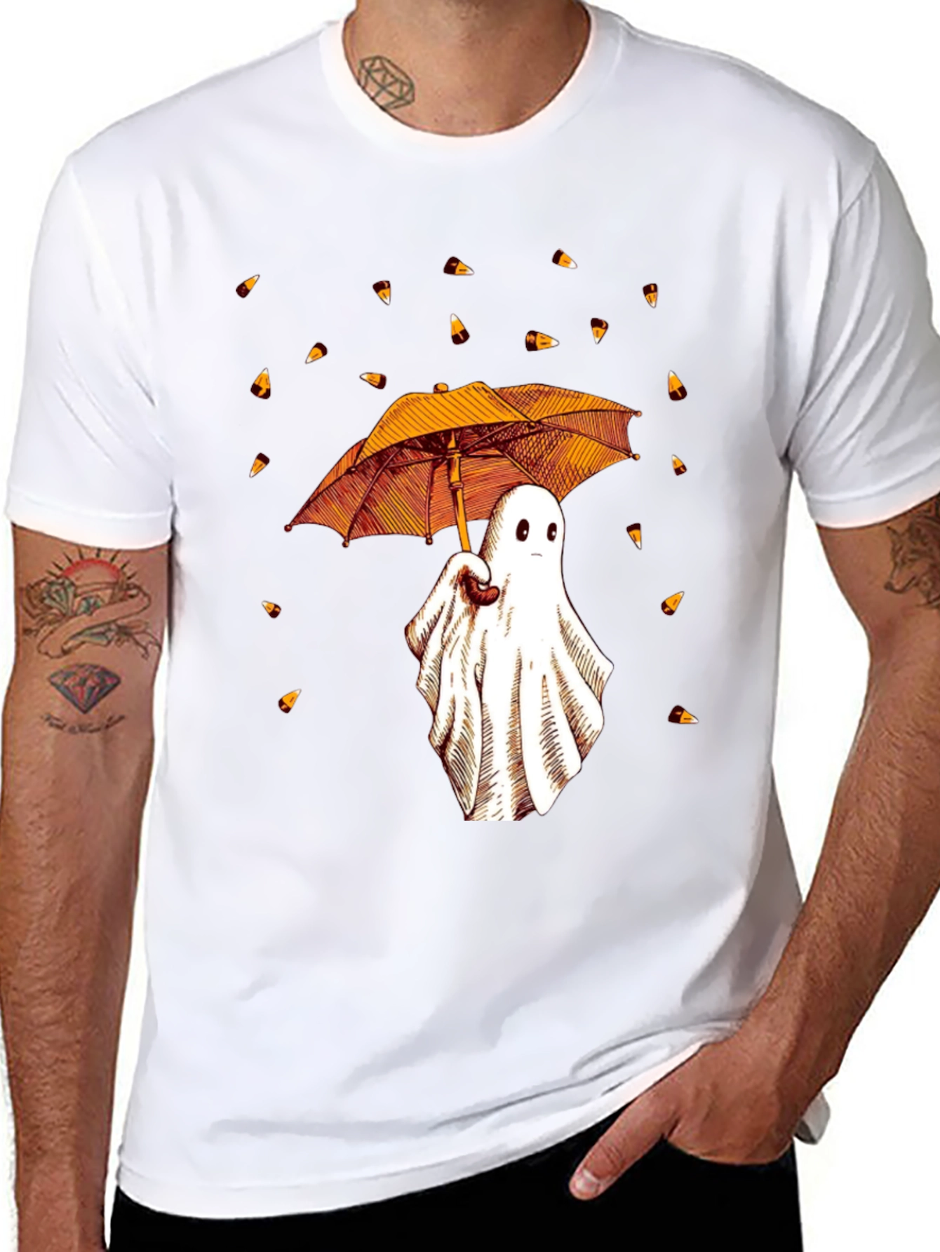 Ghost with Umbrella Graphic Tee
