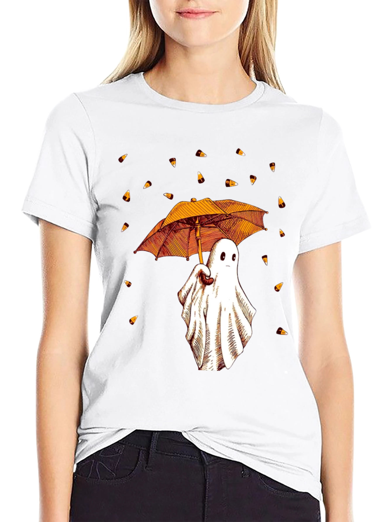 Ghost with Umbrella Graphic Tee