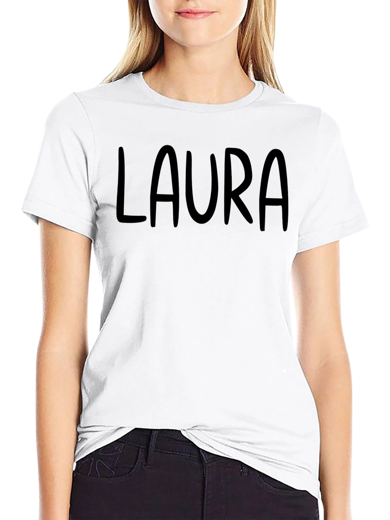 Personalized LAURA Black T-Shirt