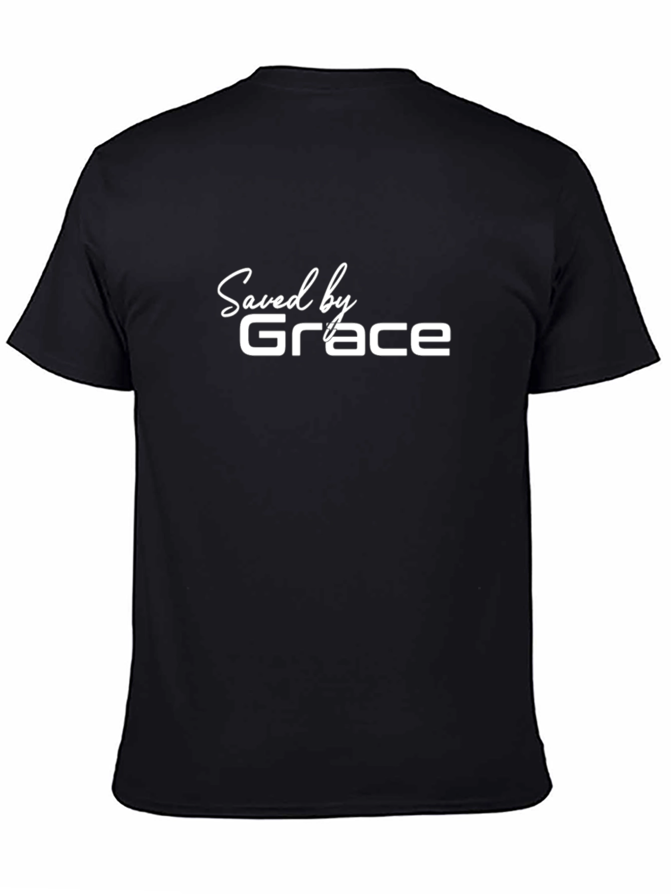 Saved by Grace Black T-Shirt - Christian Apparel