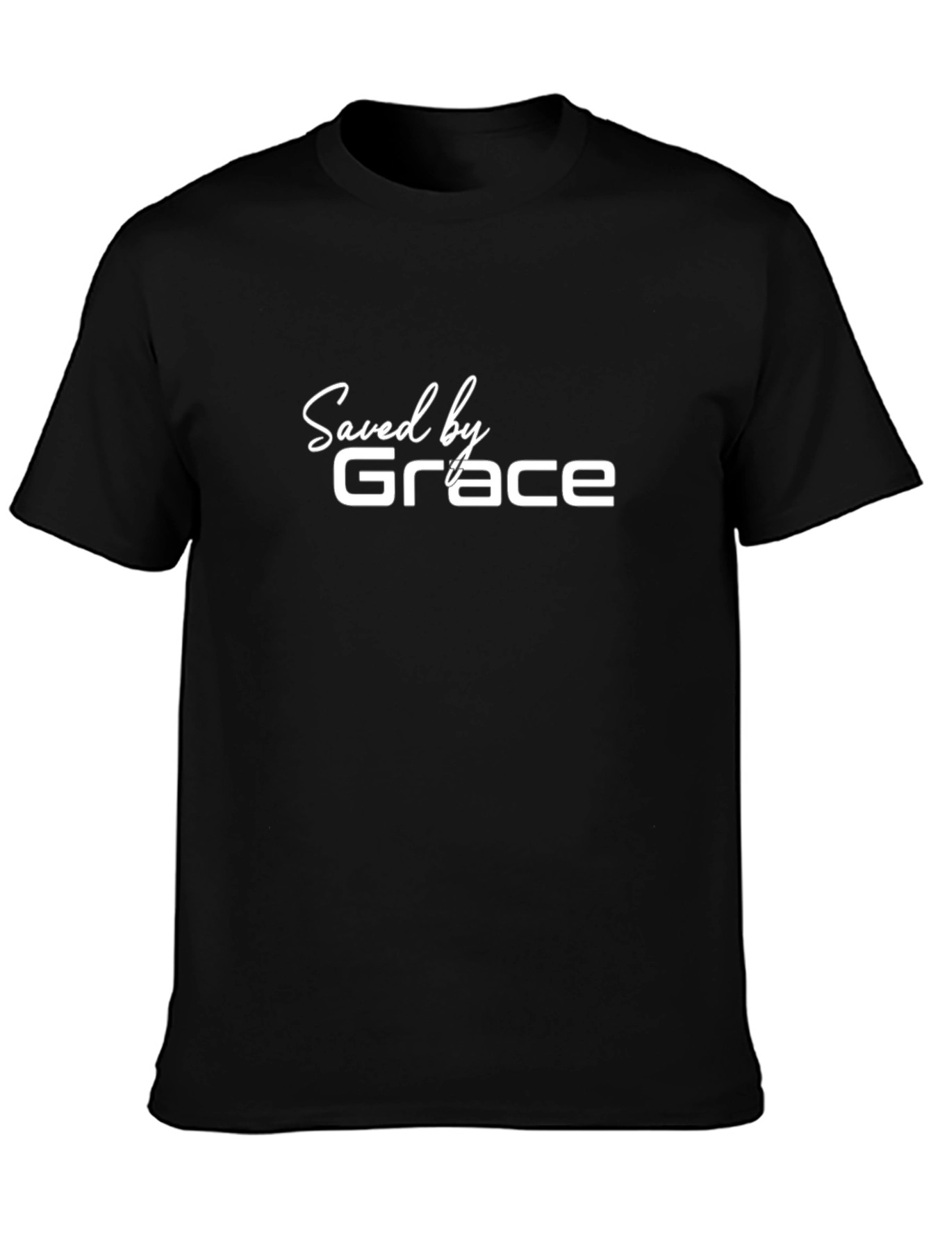 Saved by Grace Black T-Shirt - Christian Apparel