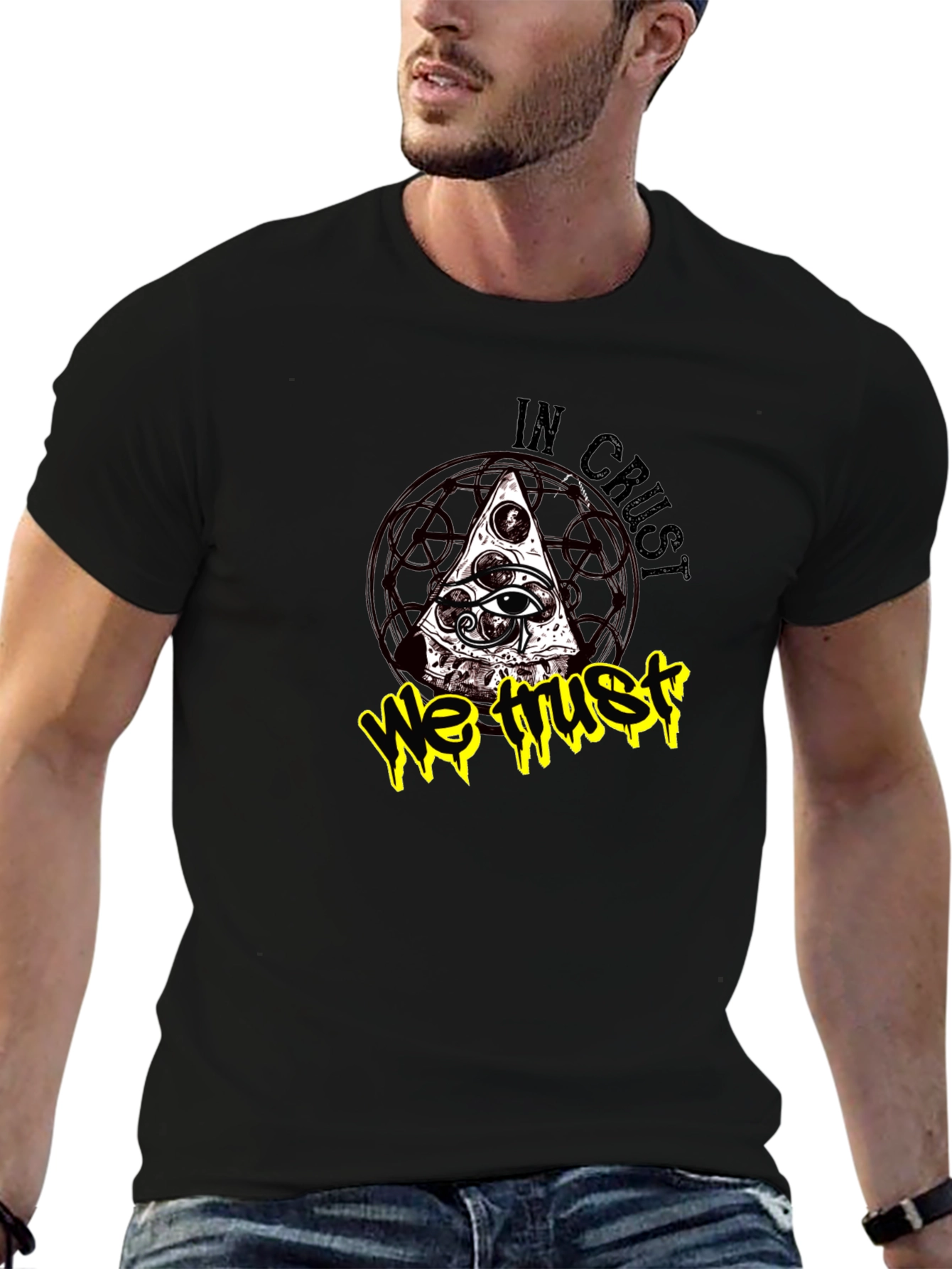 In Crust We Trust Graphic Tee - Black