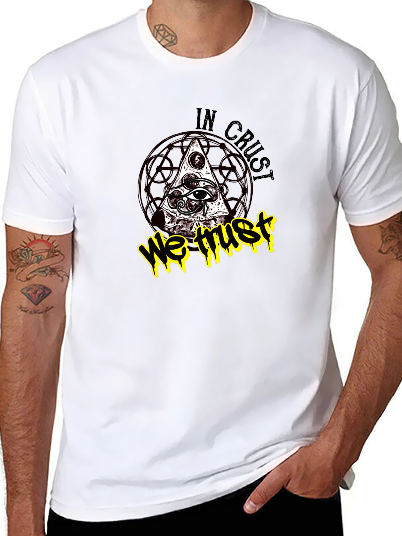 In Crust We Trust Graphic Tee - Black