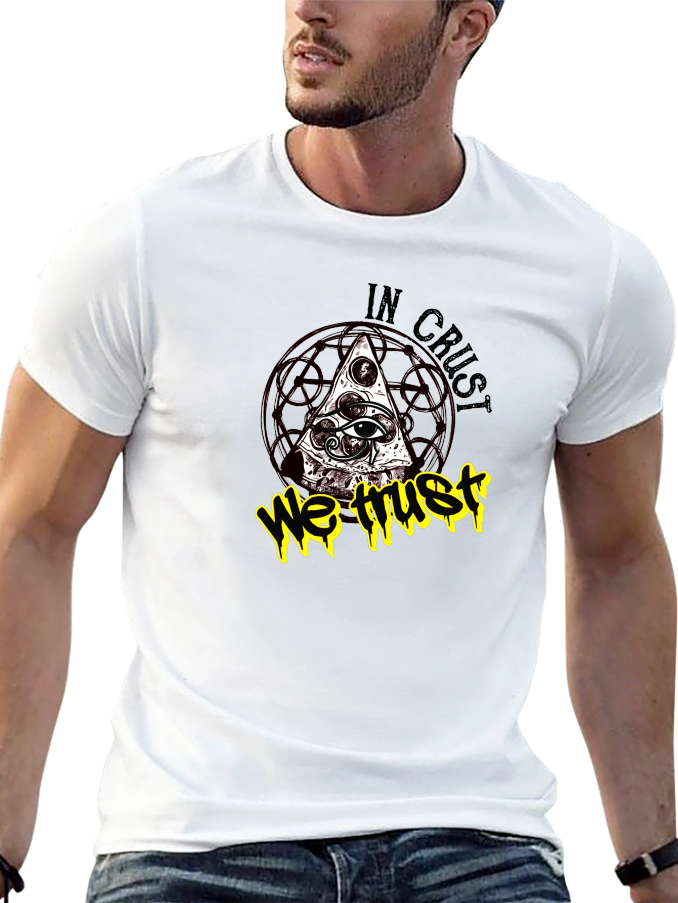 In Crust We Trust Graphic Tee - Black