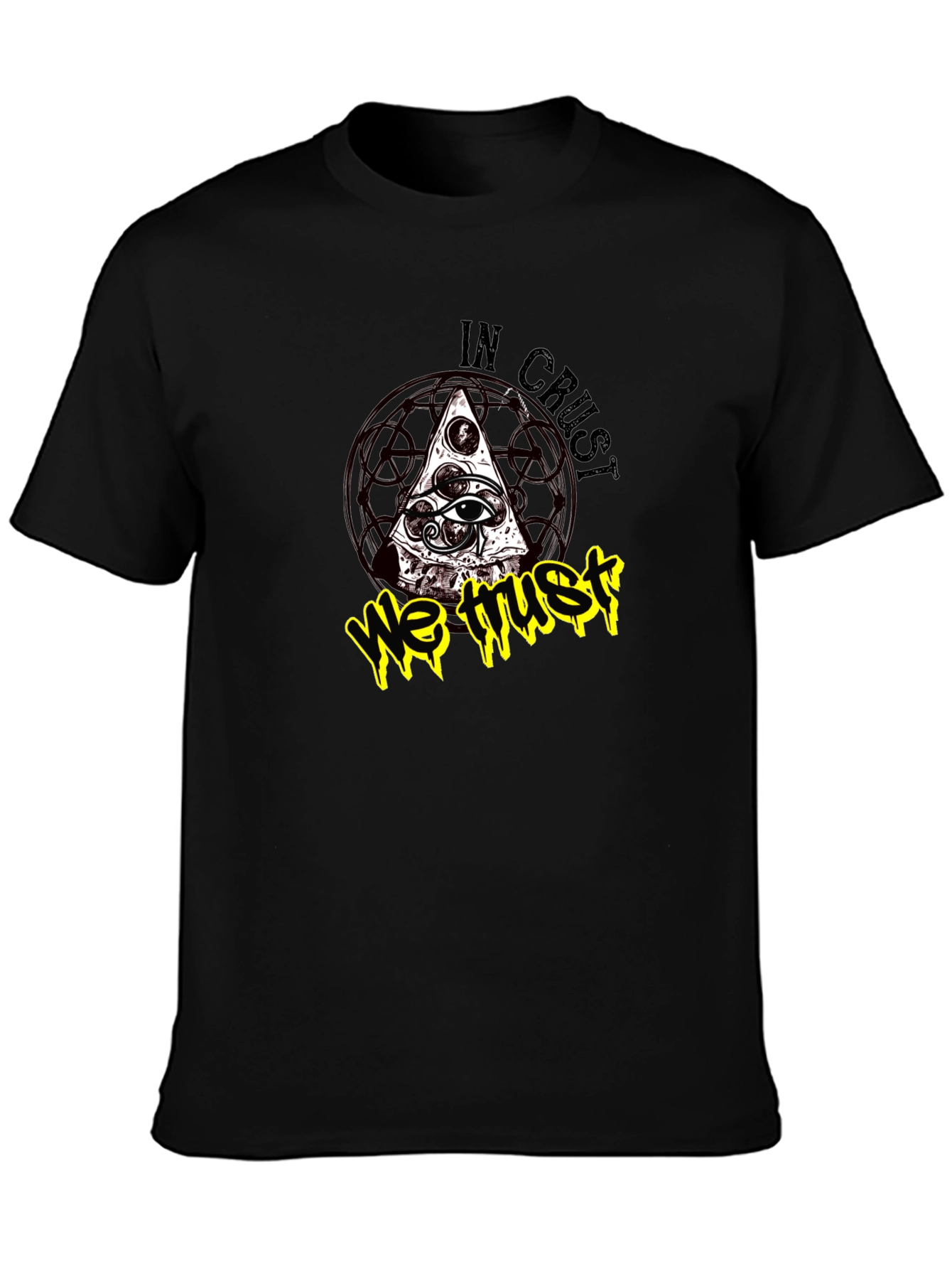 In Crust We Trust Graphic Tee - Black