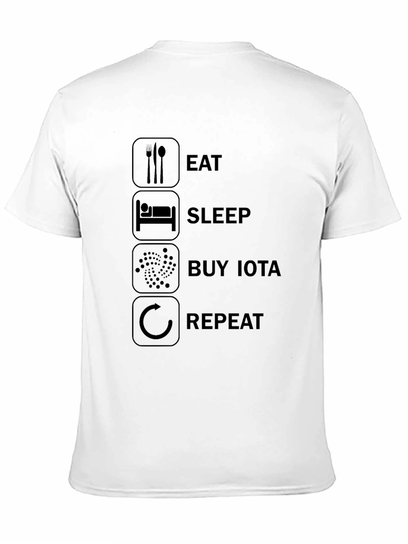 Eat Sleep Buy IOTA Repeat Black T-Shirt