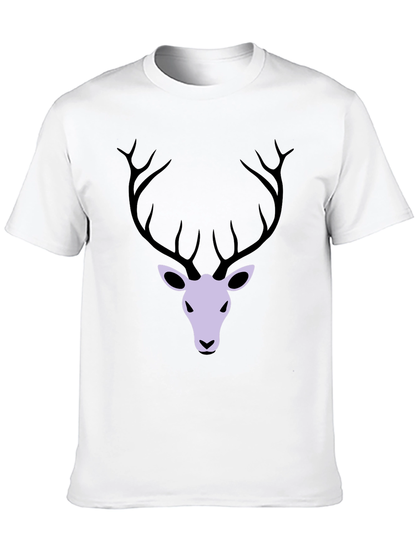 Mens Black T-Shirt with Deer Graphic