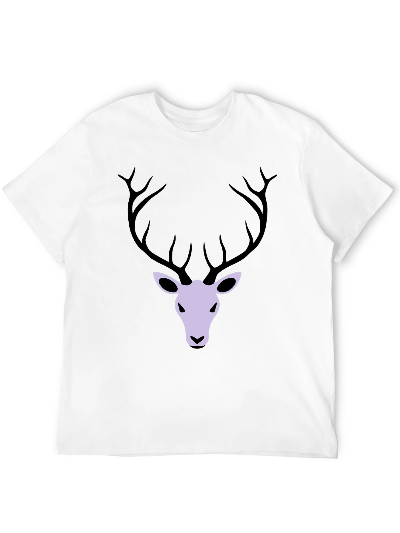 Mens Black T-Shirt with Deer Graphic