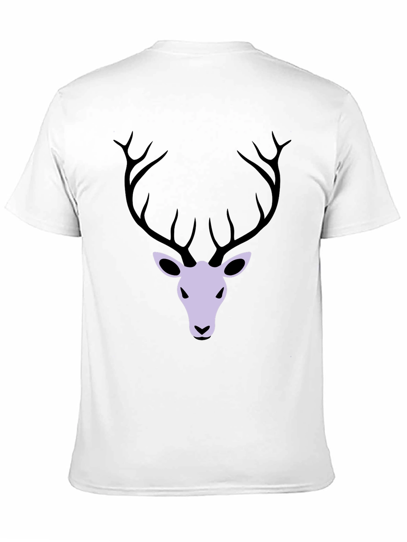 Mens Black T-Shirt with Deer Graphic