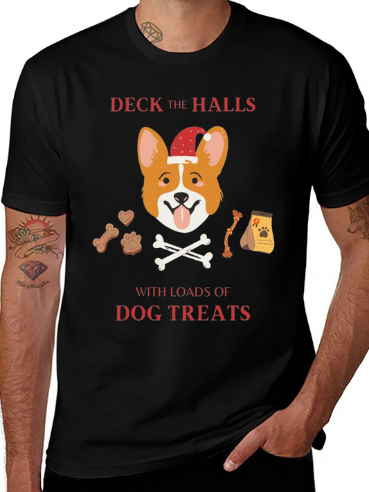 Deck the Halls with Dog Treats Corgi Christmas T-Shirt