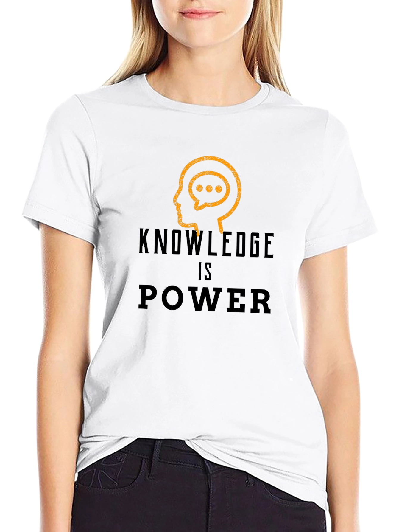 Knowledge is Power Black Graphic Tee