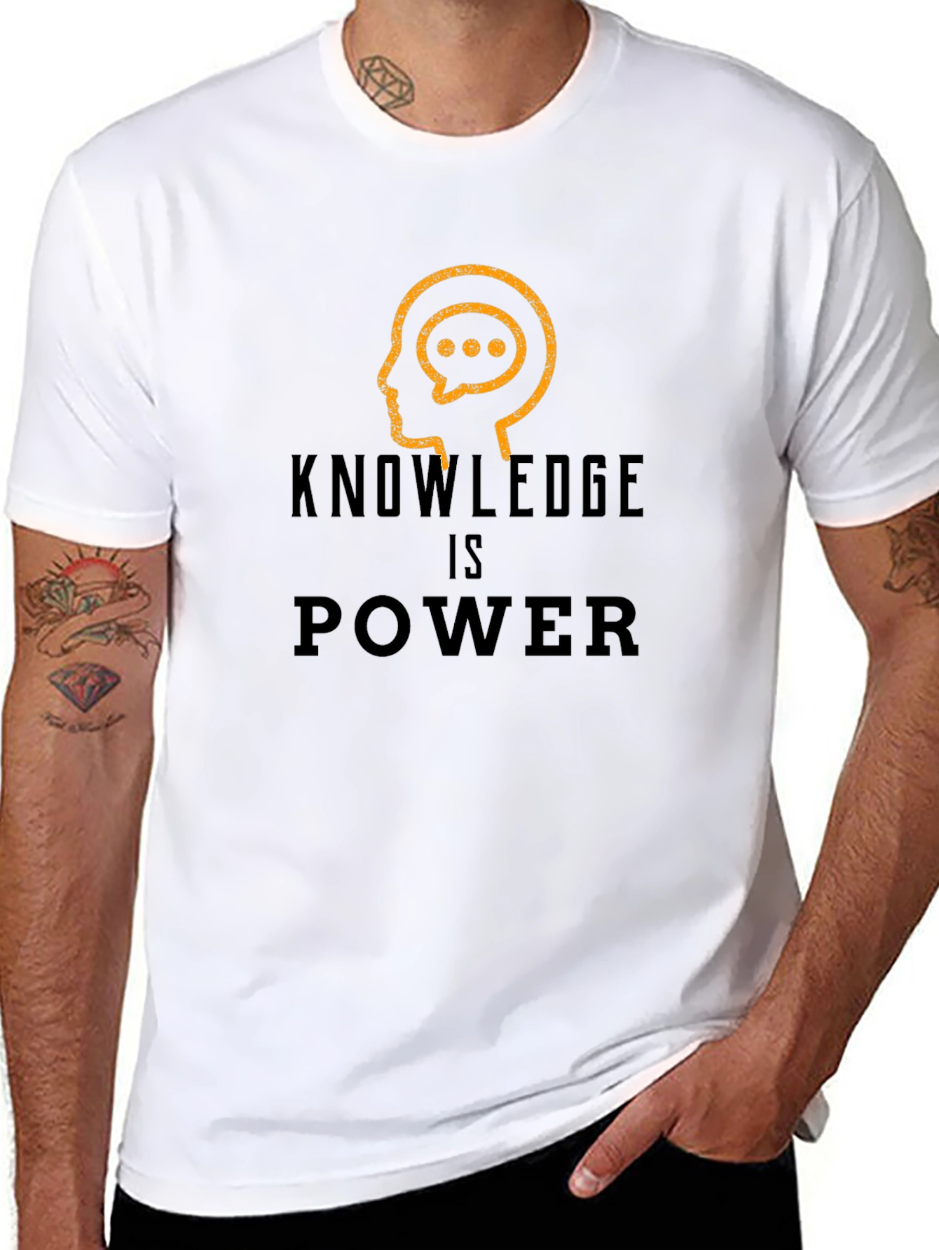 Knowledge is Power Black Graphic Tee